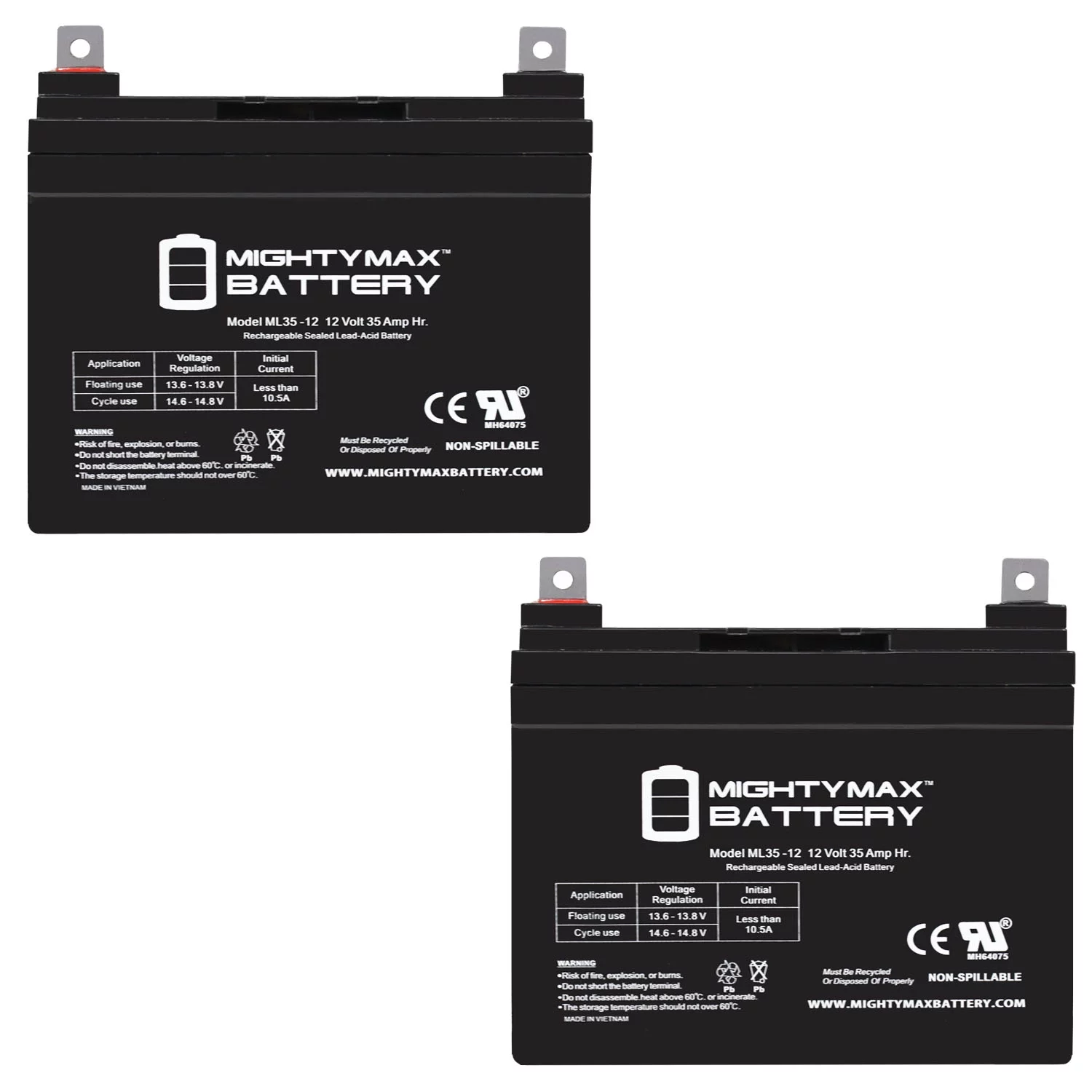 12V 35Ah Battery Replaces Snapper All Models Lawn / Garden - 2 Pack