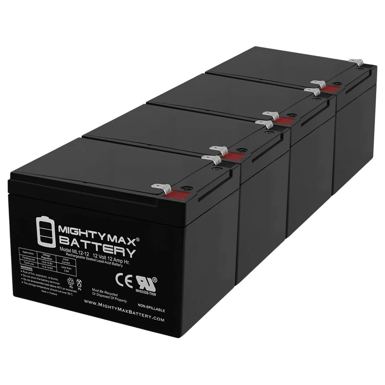 12V 12AH Battery Replacement for John Deere Buck IGOR0010 - 4 Pack