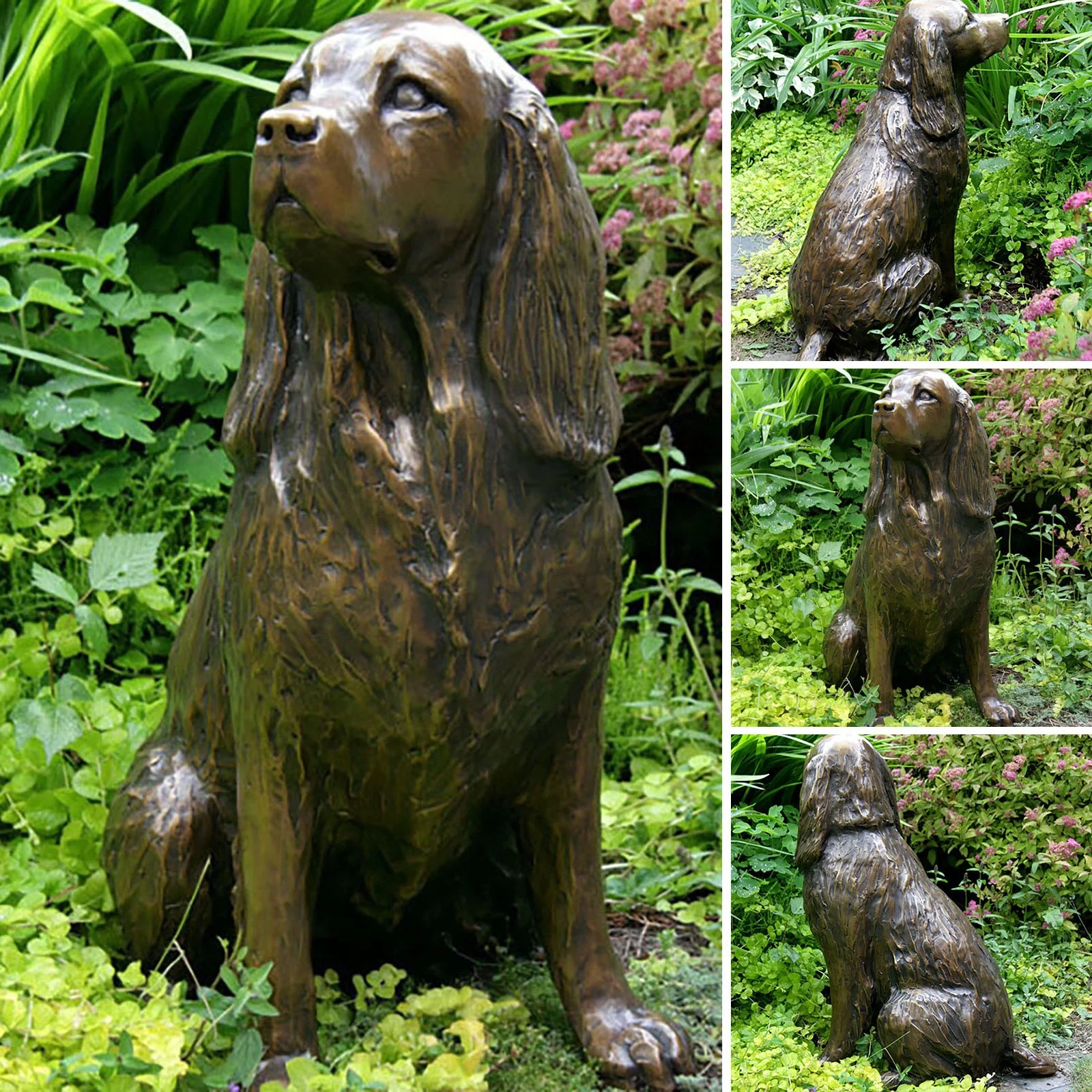LAOSR Christmas Decorations !Springer Spaniel Statue Garden Decor,Resin Animal Dog Sculpture Yard Patio Figurine Indoor Outdoor Decorative Ornament Art