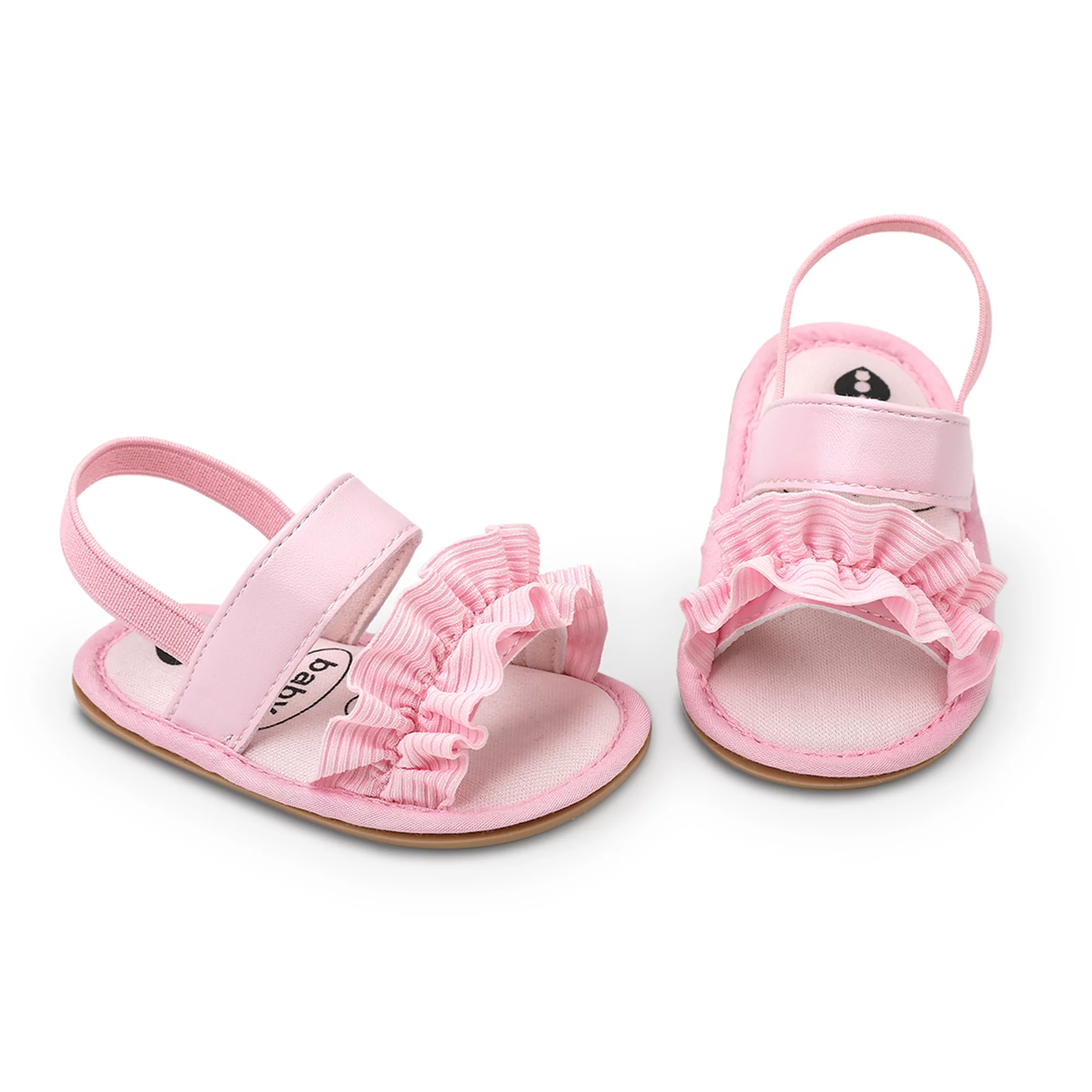 Baby Girls Summer Sandals, Ruffle Princess Flat Shoes Open Toe Infant First Walker Shoes
