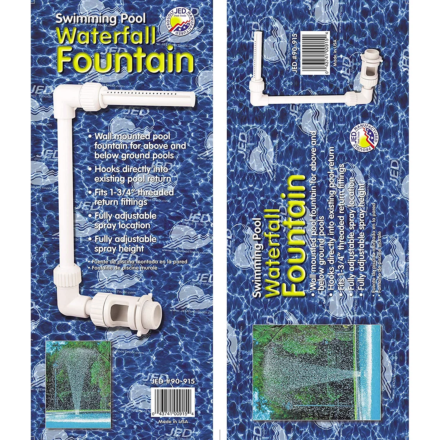 JED Pool Tools 90-915 Above and In Ground Swimming Pool Spray Waterfall Fountain
