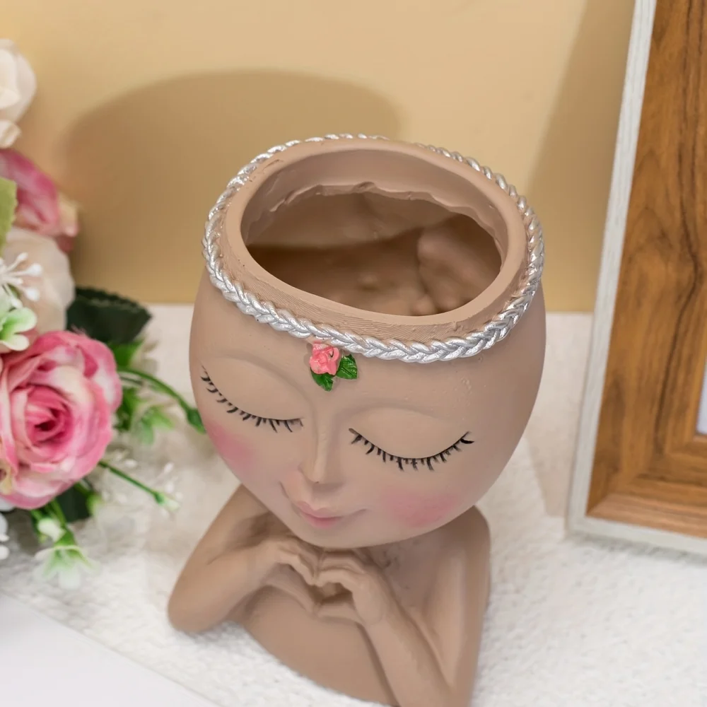 1 Set, Face Flower Pot Decoration Ornament, Creative Pots, Super Beautiful Flower Pot, Indoor Outdoor Home Decor Garden Patio