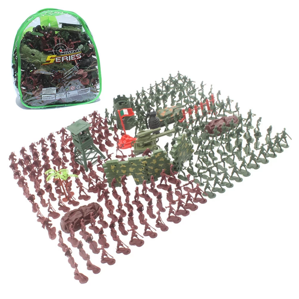 NUOLUX 238Pcs Mini Plastic Soldiers Figures Static Model Men Figures Accessories Play Set for Kids