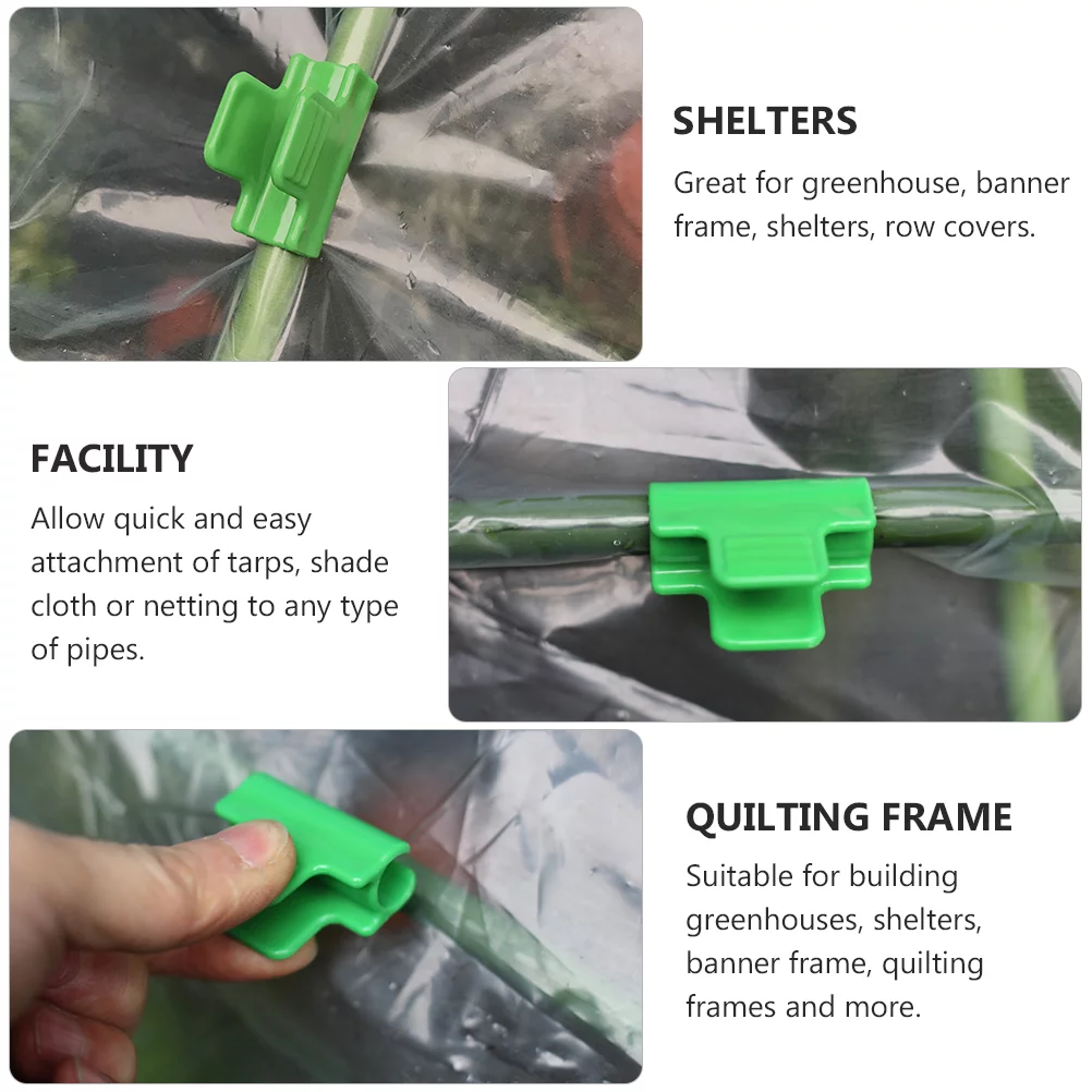 24 Pcs Plastic Greenhouse Clamps Film Buckle Clamps Plastic Pipe Clamps