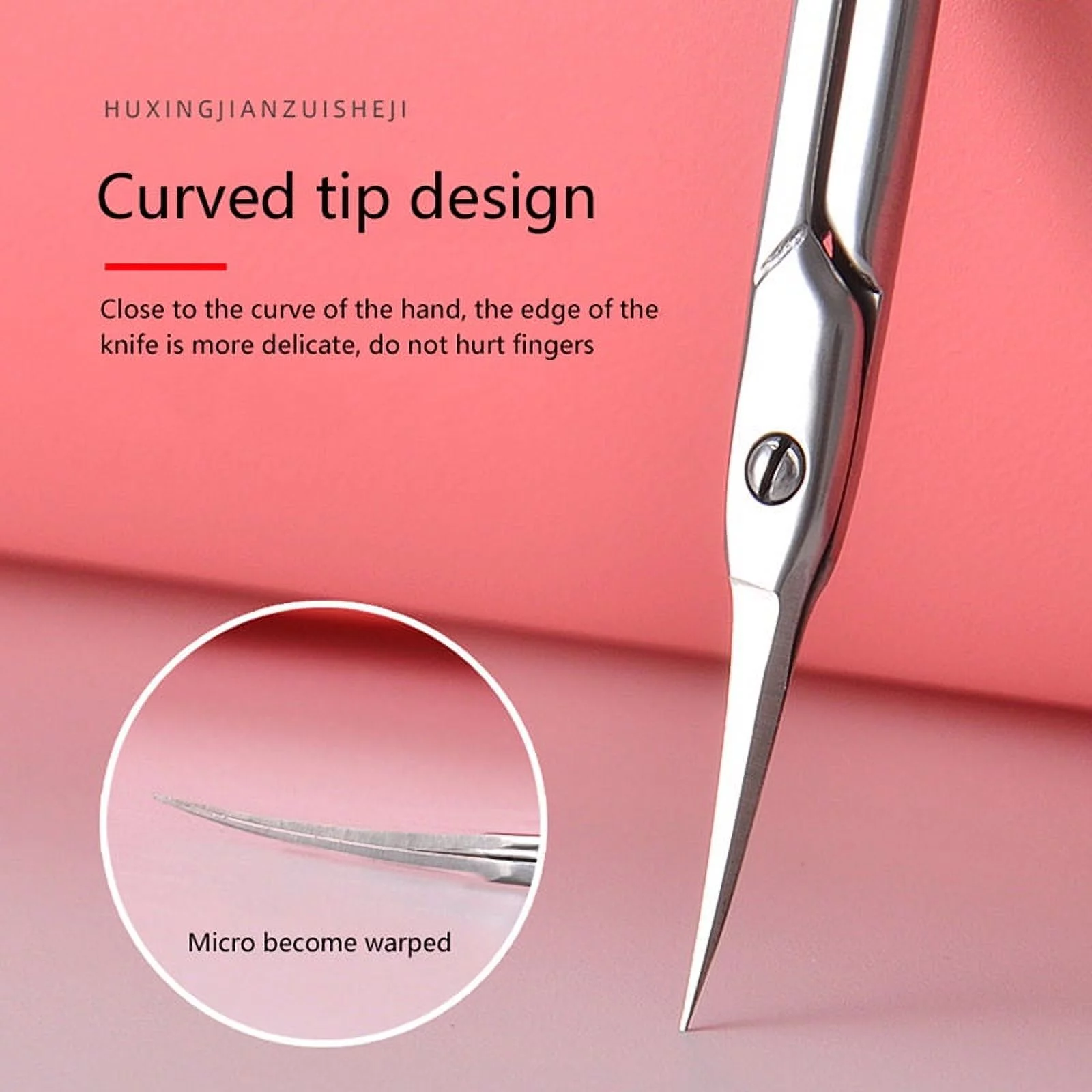 Stainless Steel Curved Tip Thin Blade Cuticle Scissors Trimmer Skin Remover FDWA