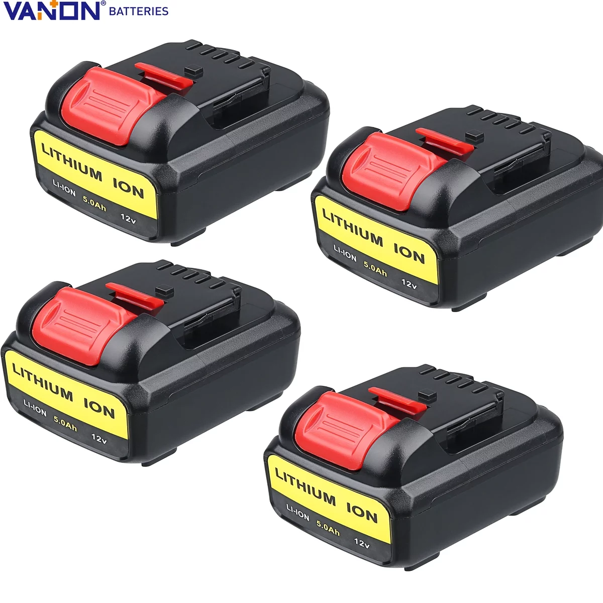 4X For DEWALT 12V 5.0Ah MAX XR Lithium ion Battery DCB127 DCB120 DCB121 DCB123