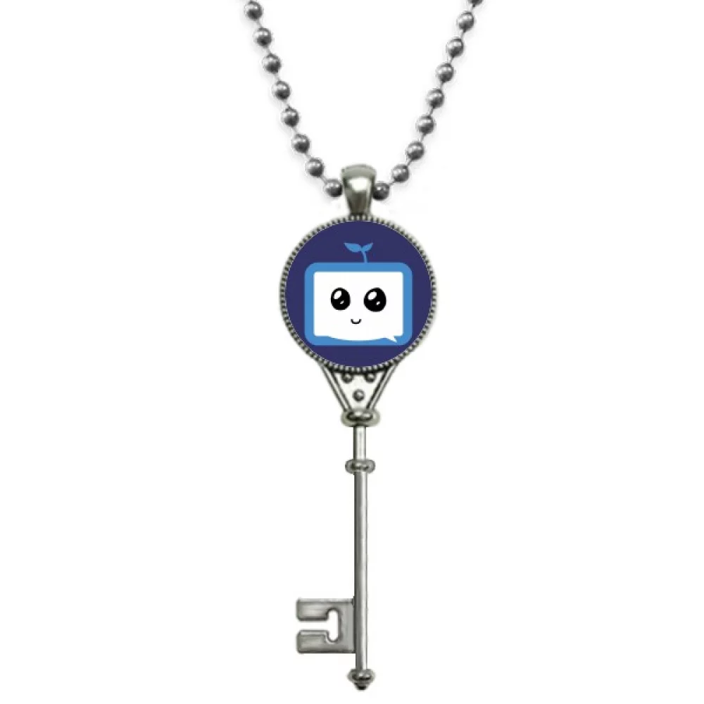 Saplings Sle Small TV Face Original Pendant Vintage Necklace Silver Key Jewelry