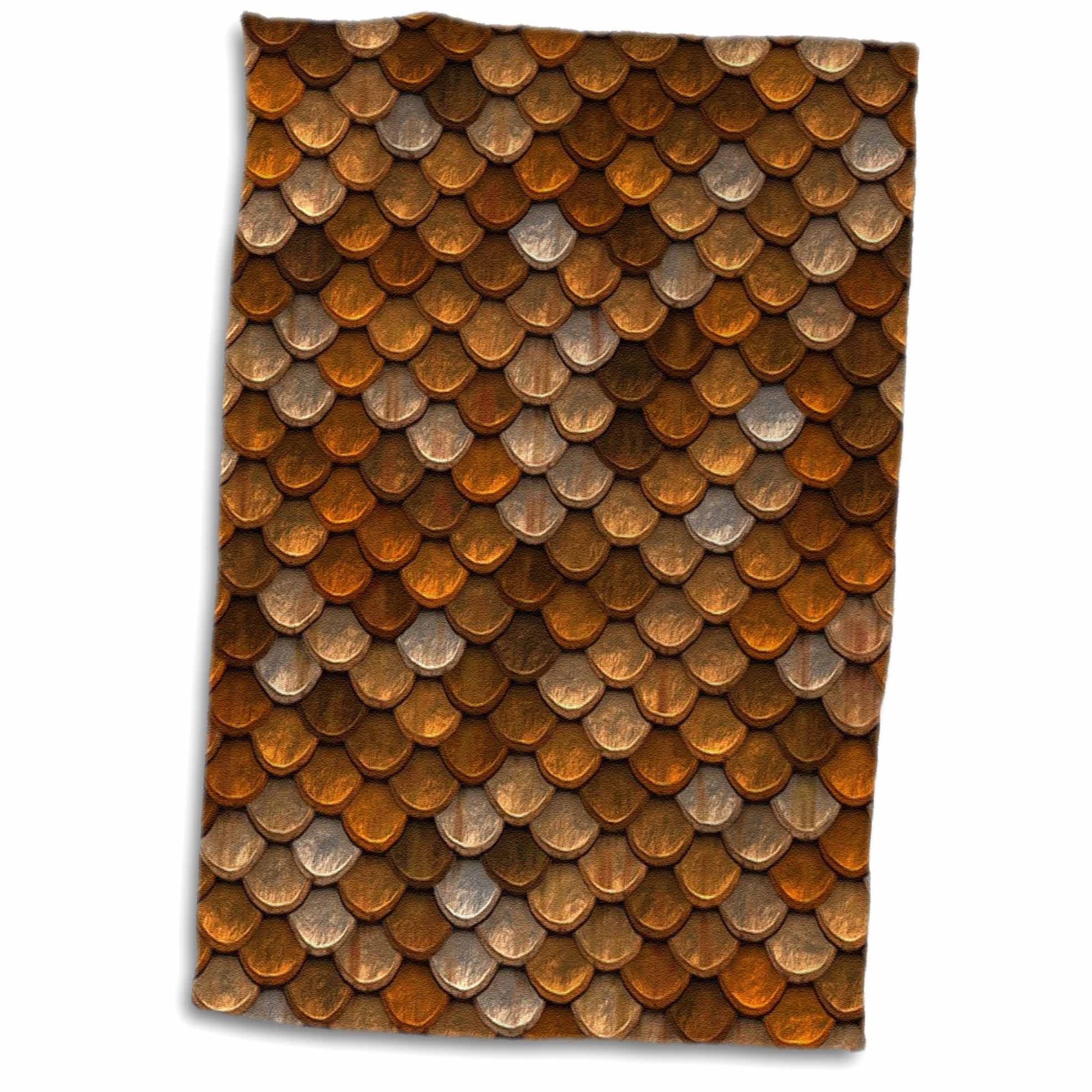 3D Rose Print of Copper and Brass Scales twl 205068 1 Towel 15 x 22