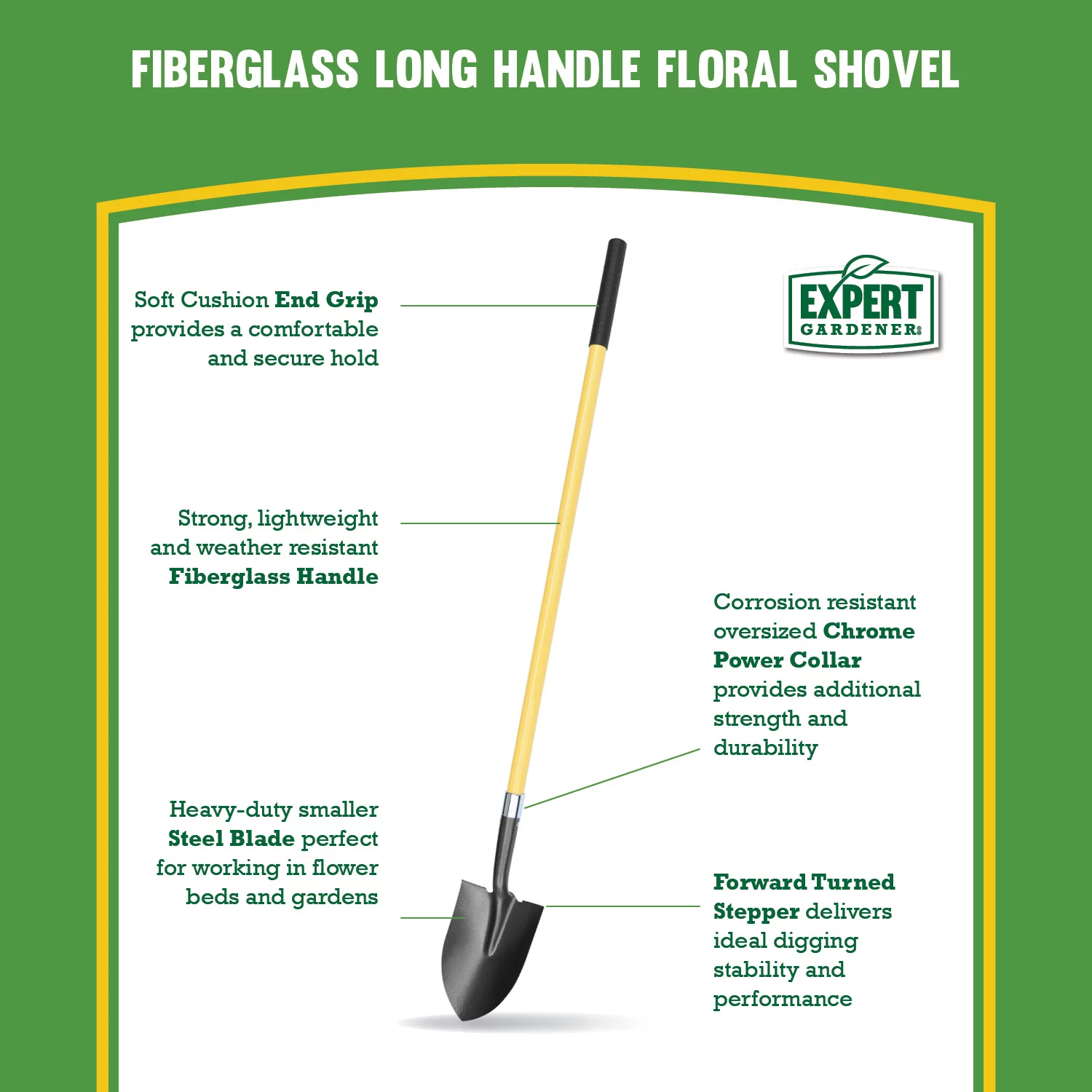 Expert Gardener Fiberglass Floral Shovel