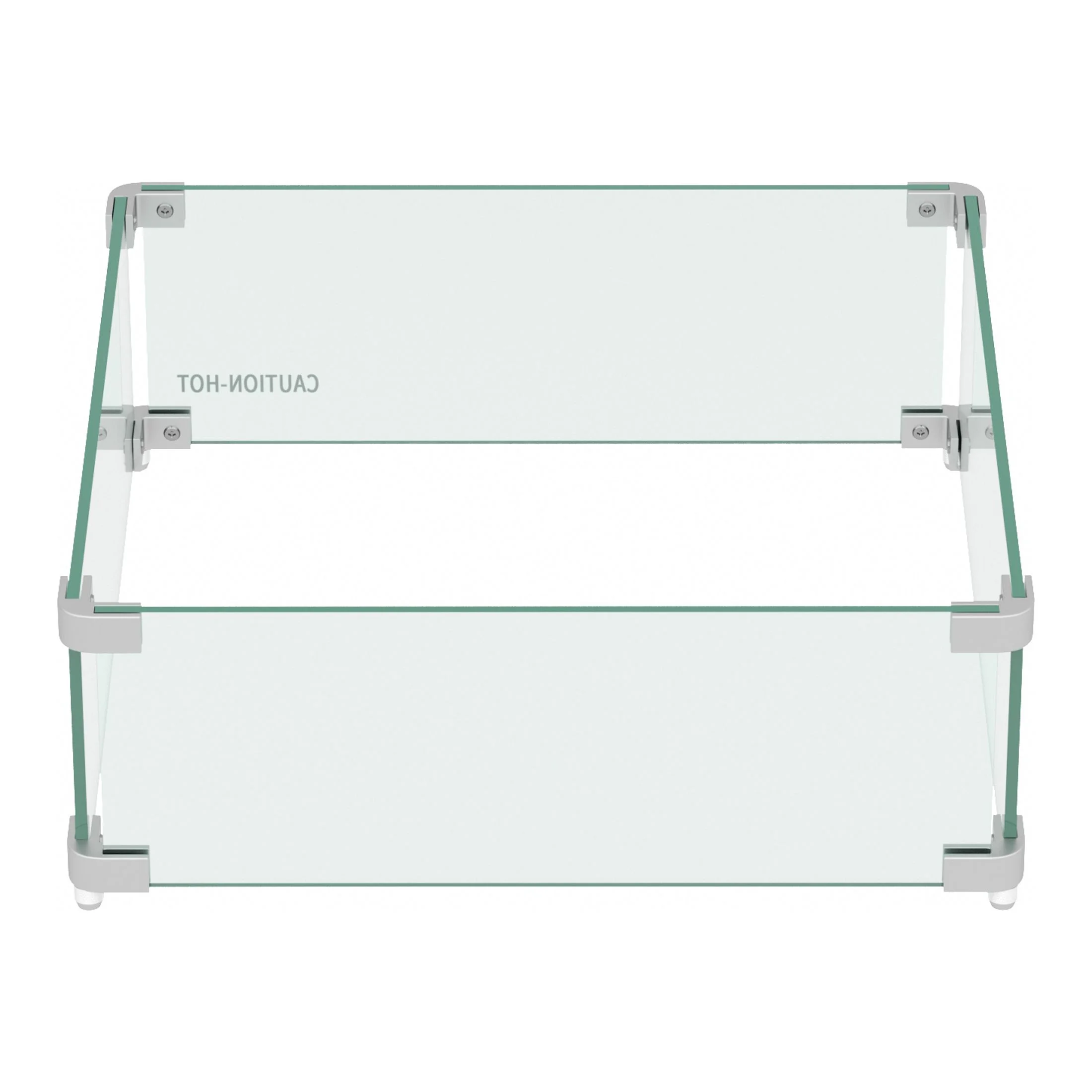 WestinTrends Square Tempered Glass Fire Guard or Fence, Flame Shield or Fence, protection from wind or air blowing, 17.5