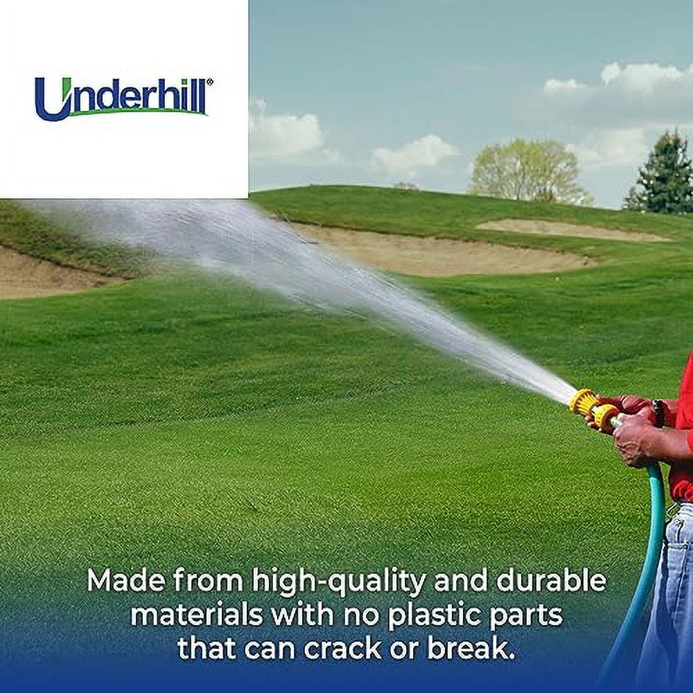 Underhill Garden Water Hose Nozzle, Sprayer, 37 GPM 80 PSI, 3/4-Inch Thread Inlet, Jet, Soak, Fan, Attachment, Heavy-Duty Metal and Rubber, Adjustable, Magnum, NG450