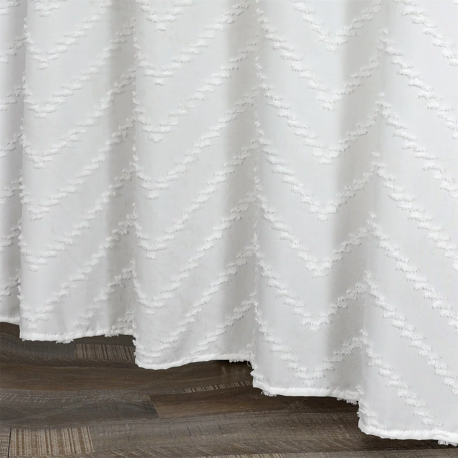 Wehilion Polyester Fabric Shower Curtain,Water Repellent Fabric Liner,Shower Curtain for Bathroom Showers and Bathtubs White 70