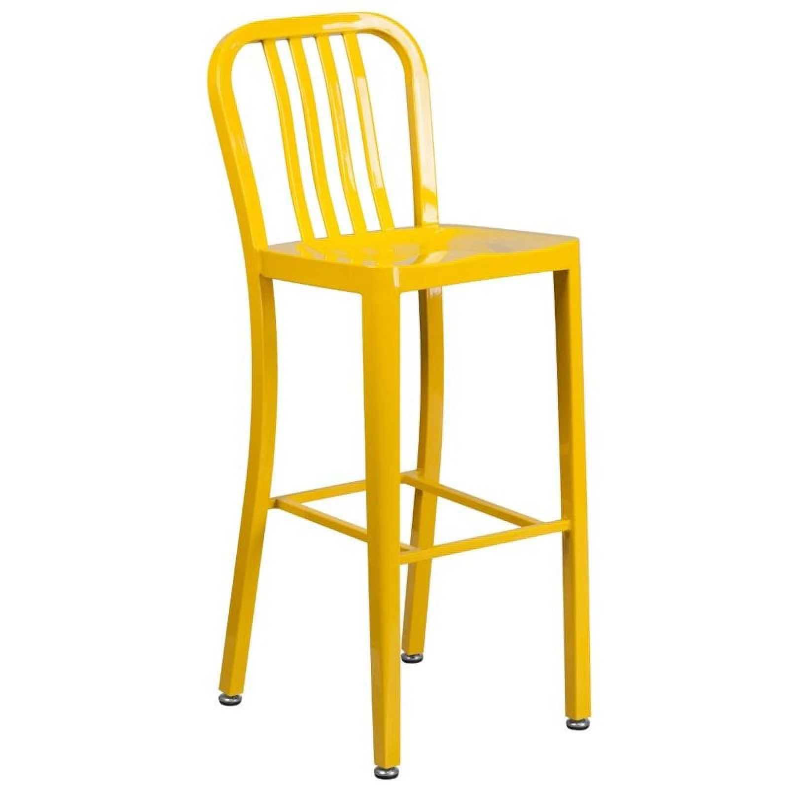 Bowery Hill 3 Piece Steel Metal/Rubber Round Patio Pub Set in Yellow