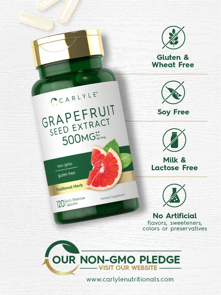 Grapefruit Seed Extract 500 mg | 120 Capsules | Maximum Strength | by Carlyle