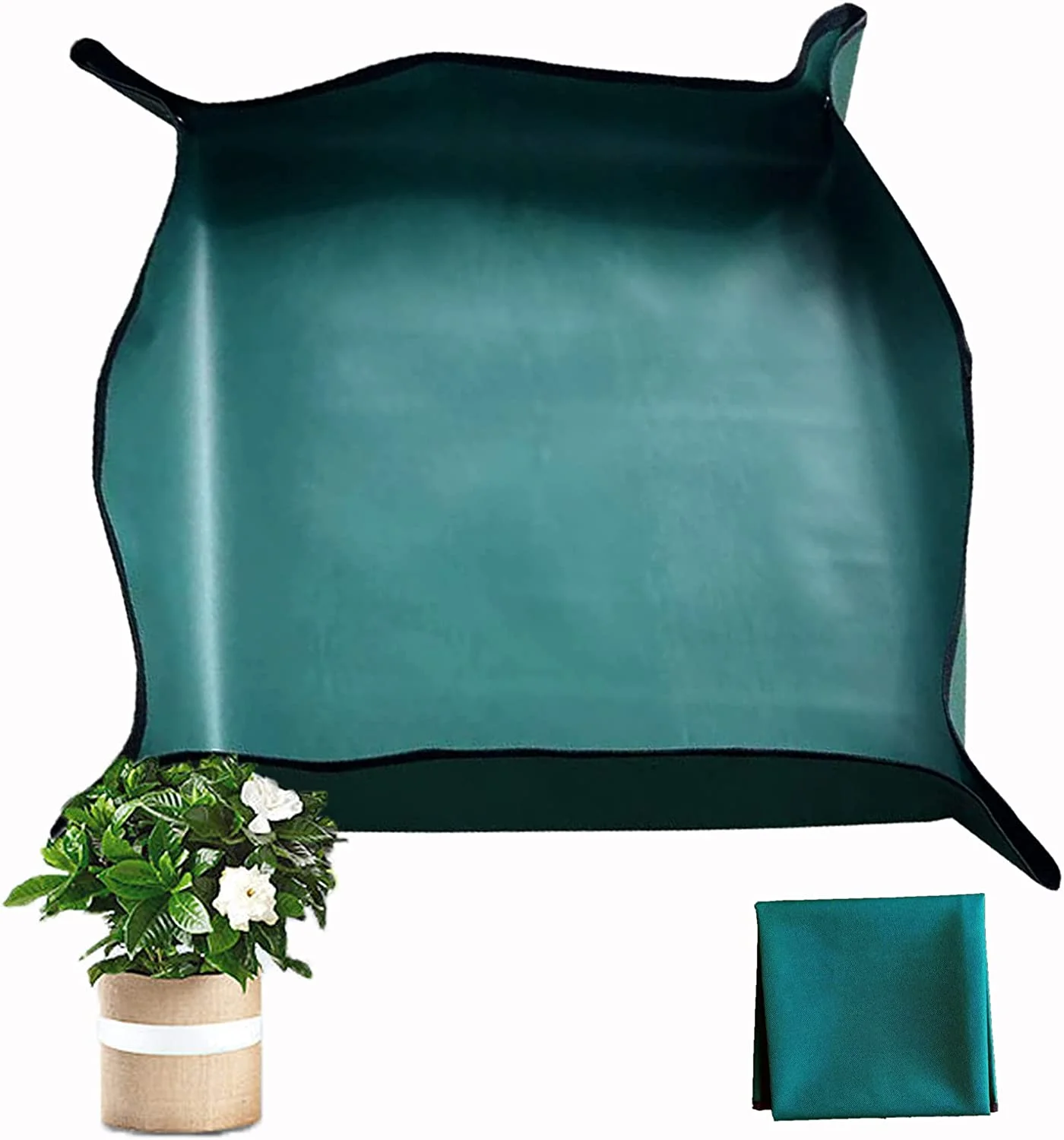 Namzi 29.55 x 29.55inches Oxford Fabric Plant Repotting Mat Indoor Succulent Potting Mat Waterproof Transplanting Mat Portable Gardening Mat(Dark Green)