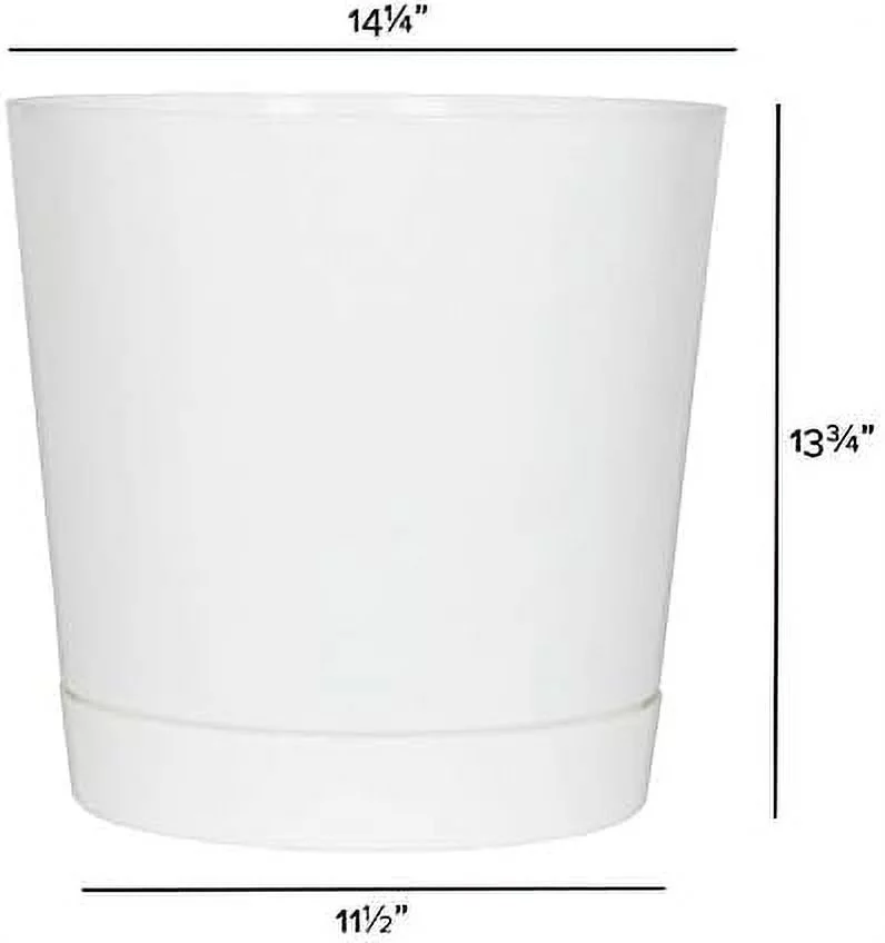 Full Depth Cylinder Pot, Glossy White, 14-Inch (10142)