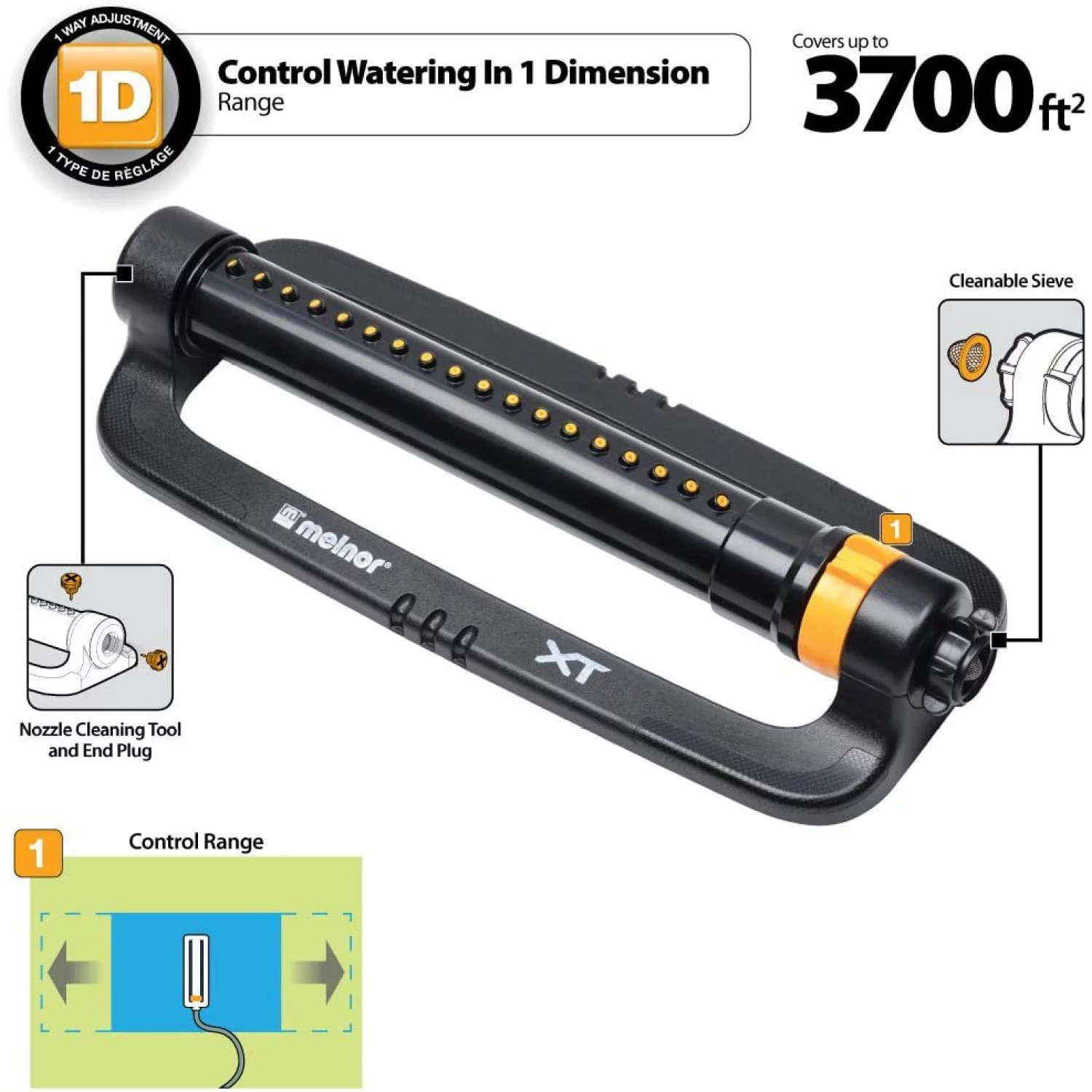 WJUN XT4000 Sprinkler Turbo Oscillating Sprinkle, Basic