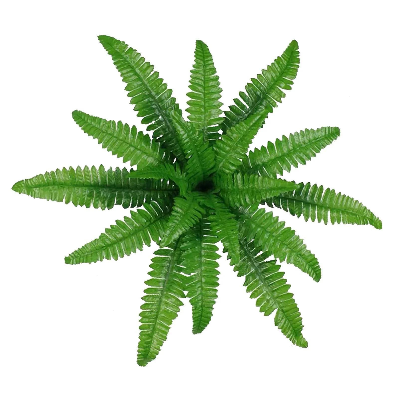 HALJEN Artificial Flowers for Outdoors in Pots 1Pack Lifelike Light Impervious Man Made Fern Fern Green with Realistic Fern Stems