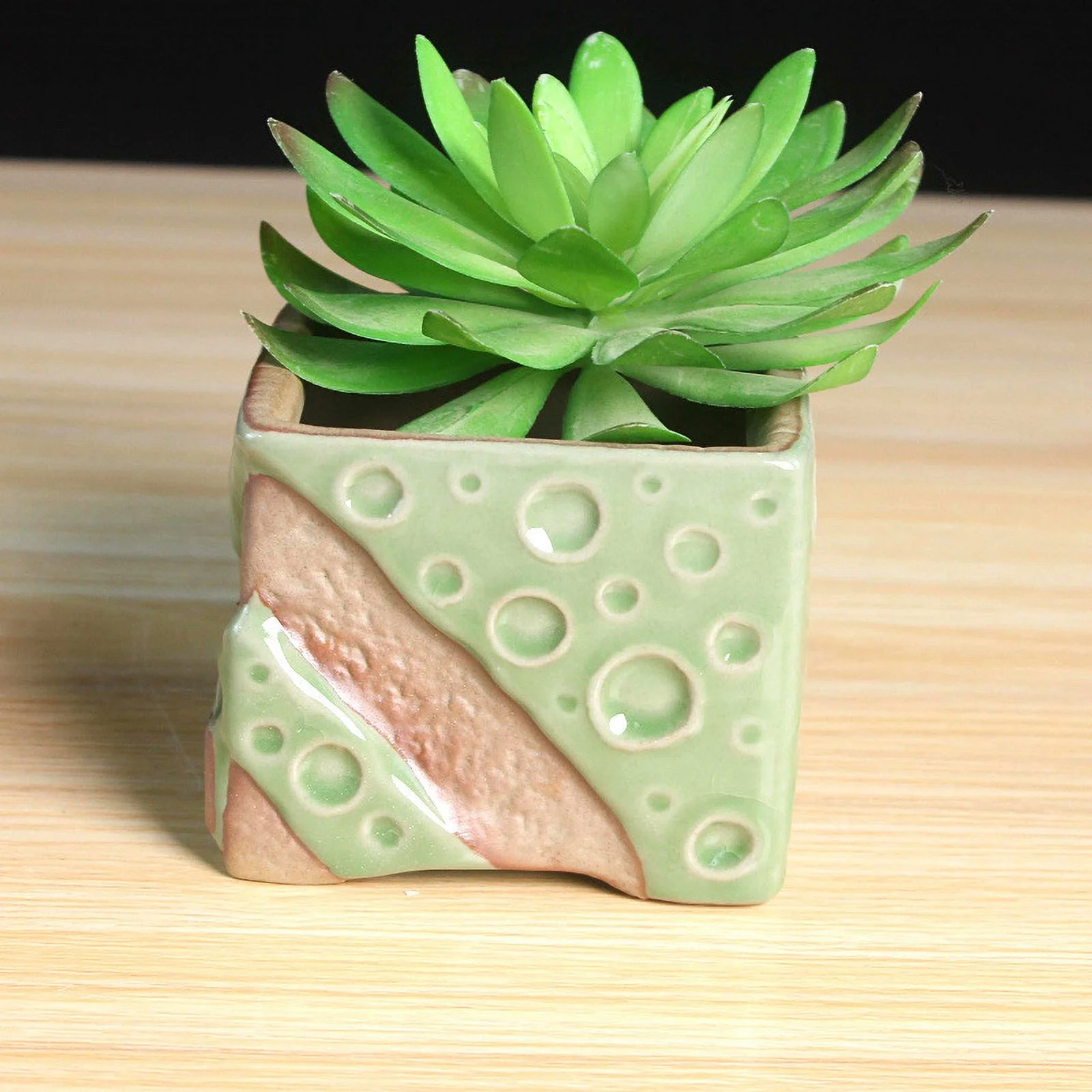 Ru Kiln Ceramic Succulent Plant Pot, Ceramic Flower Pot, Pottery Planter for Greenery