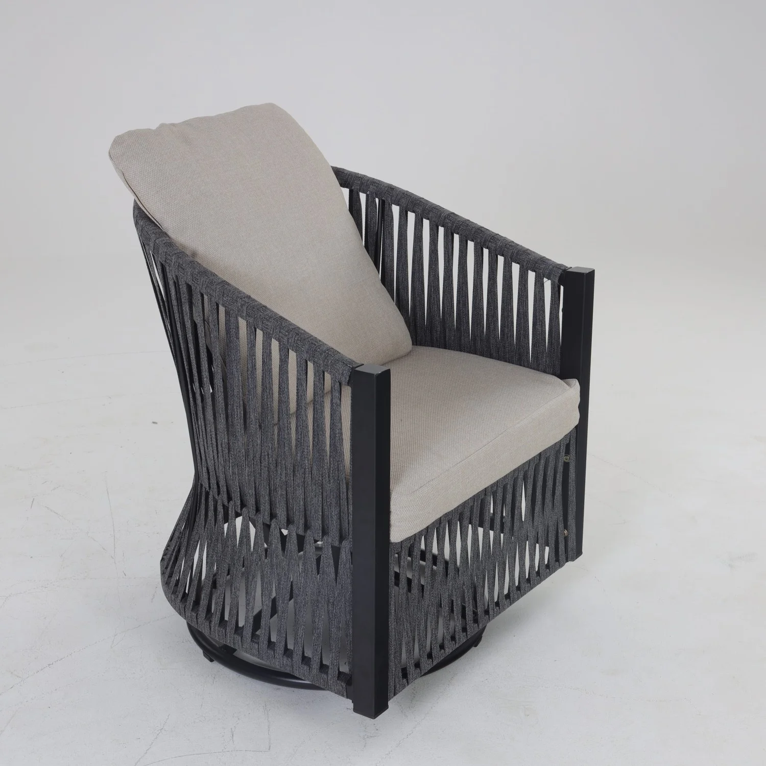 Rattan Chairs Rocking Swivel Chair Outdoor Set with Side Table and Cushions  Patio Conversation Furniture Set 2 Piece for Outside Porch Deck Balcony Garden Backyard