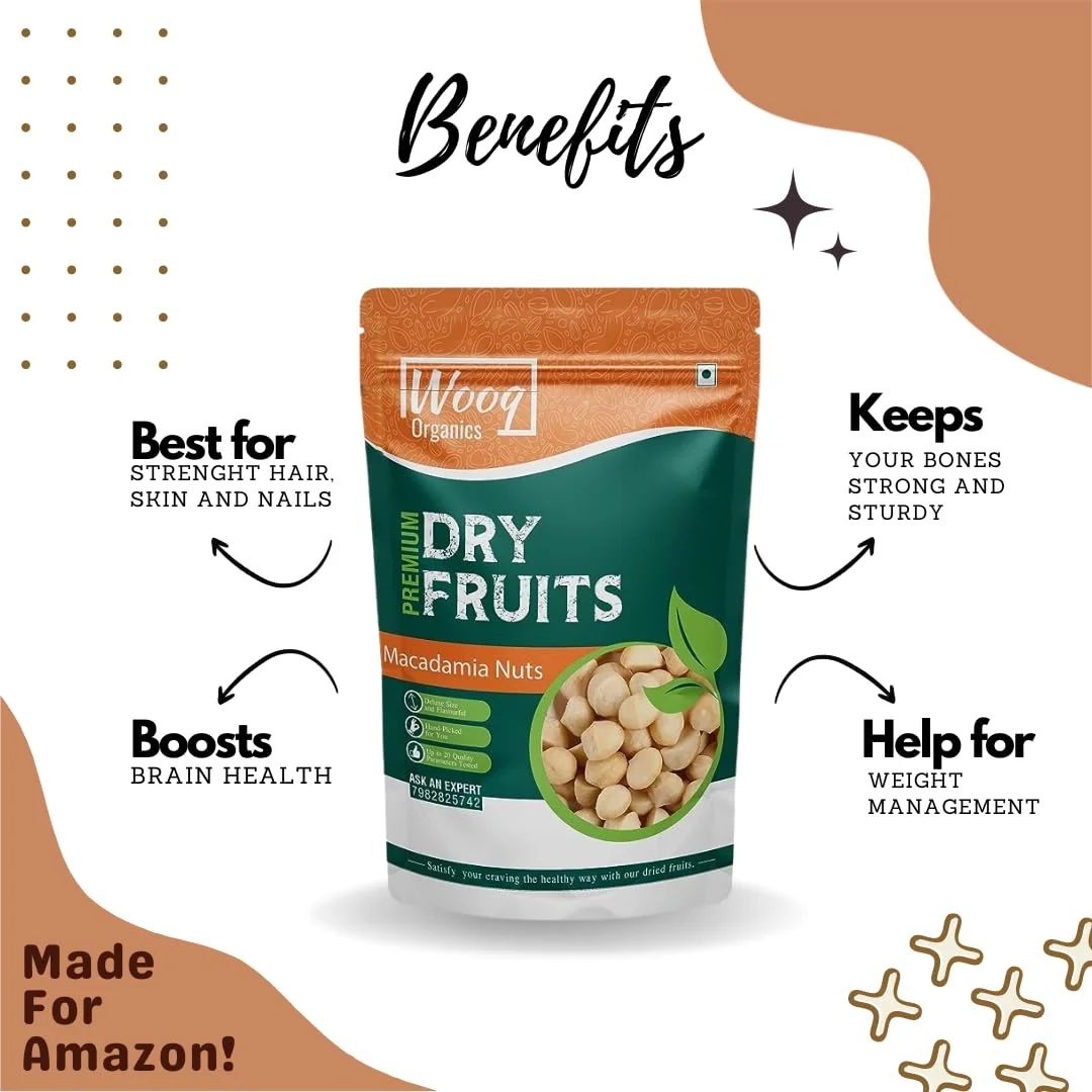 Wooq Organics Premium Macadamia Nuts (100G)
