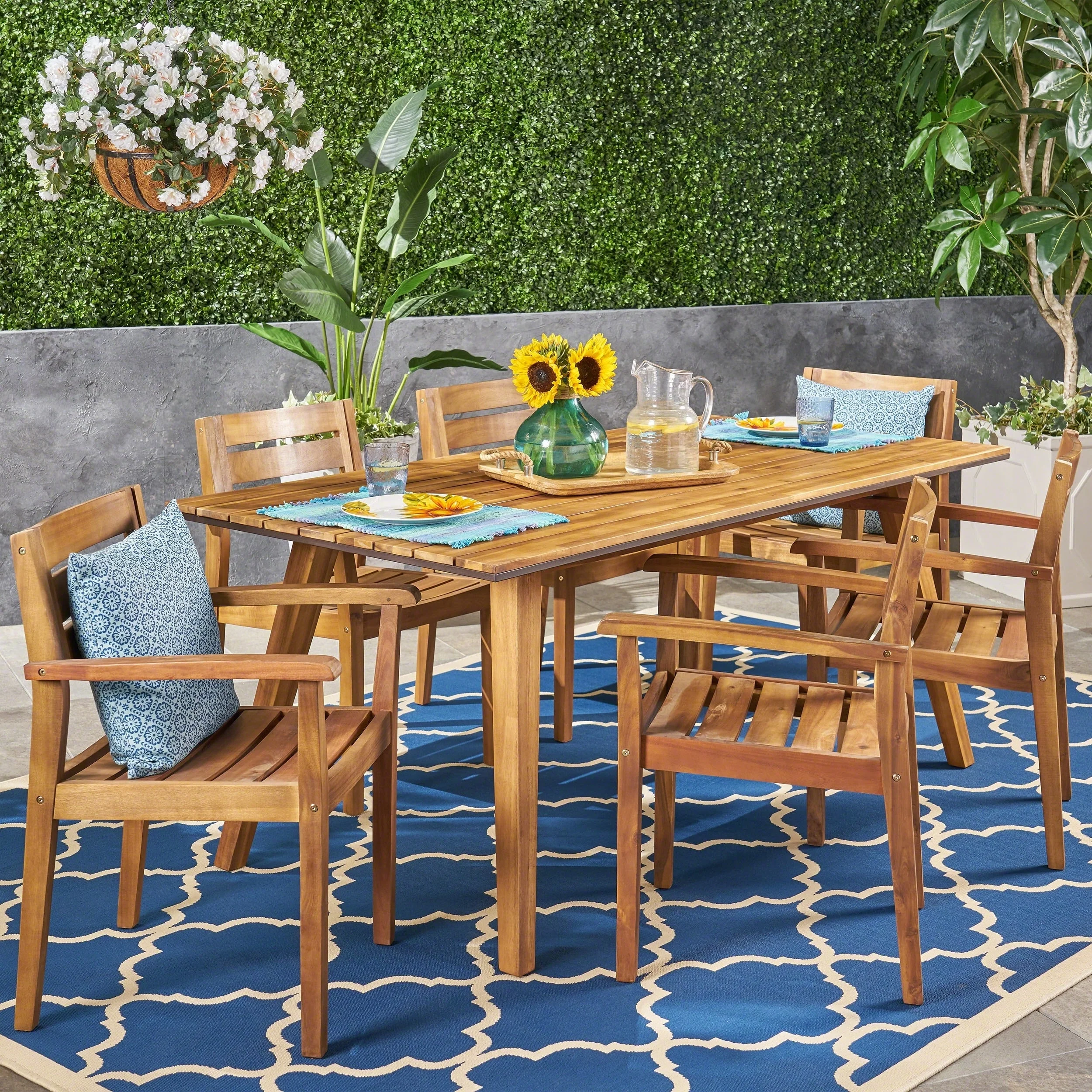 Christopher Knight Home Graham Outdoor 7 Piece Acacia Wood Dining Set by