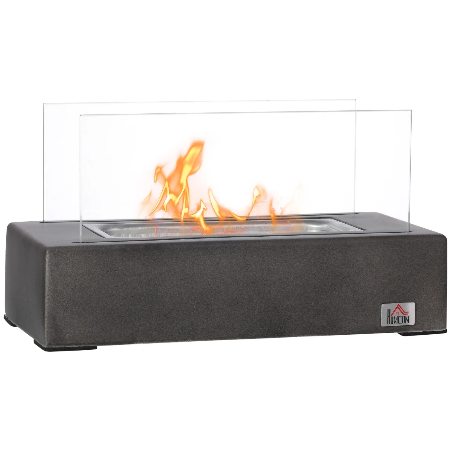 YLtoohoom Tabletop Fireplace  13” Concrete Alcohol Fireplace with Stainless Steel Lid for Indoor and Outdoor  0.04 Gal Max 195 Sq. Ft.  Dark Grey