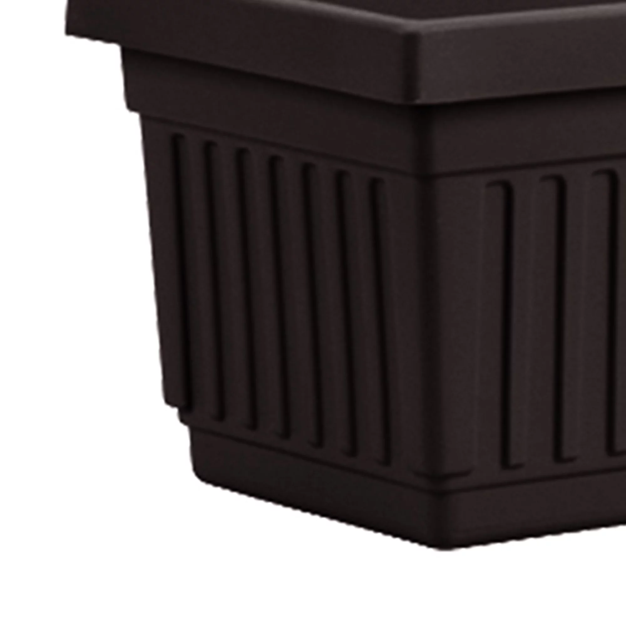 HC Companies 24 Inch Fluted Plastic Venetian Garden Window Planter, Black