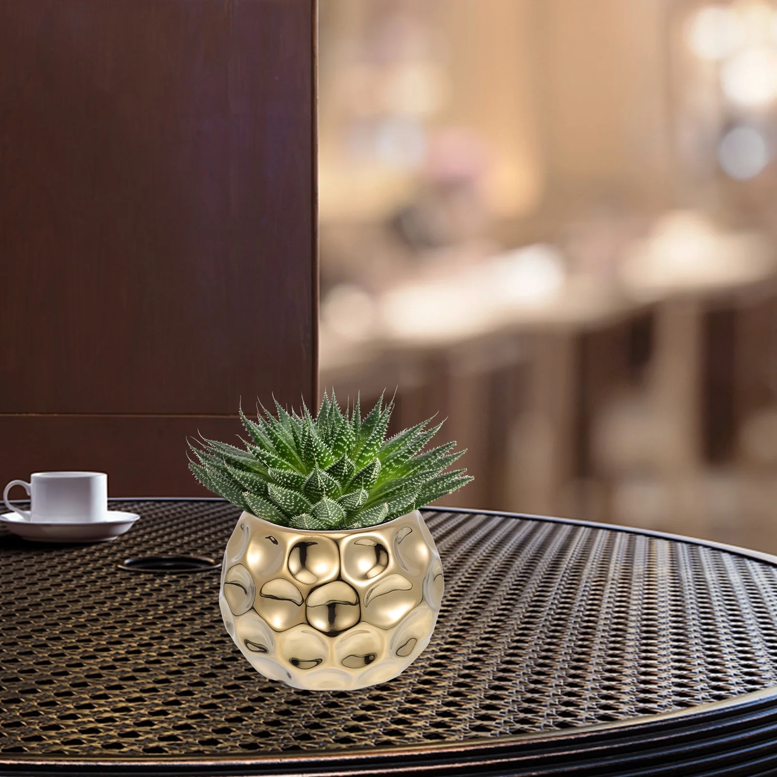 Gongxipen 1pc Delicate Gardening Flowerpot Ceramic Flower Pot Potted Plant Container