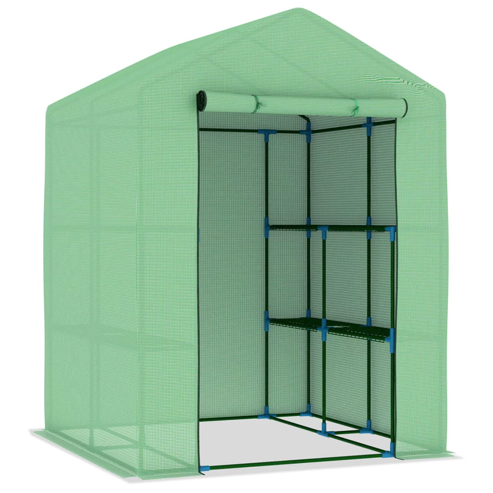 Carevas Greenhouse with Shelves Steel 56.3