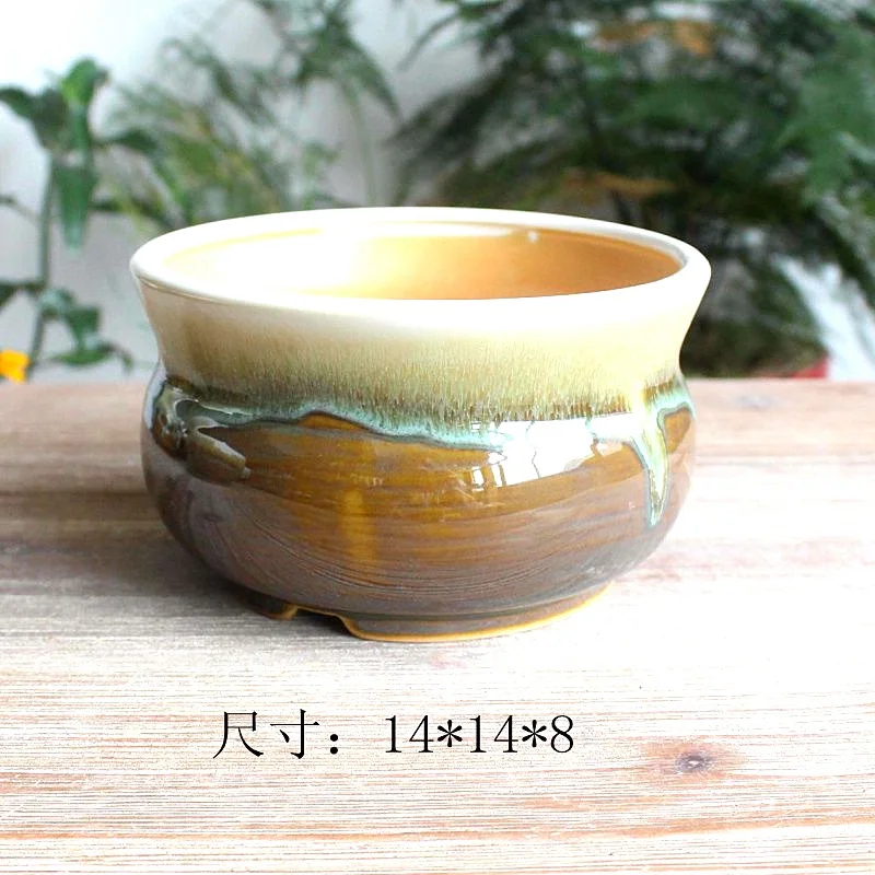 LivNxt Ceramic Planter - Creative Antique Glazed Pot for Succulents