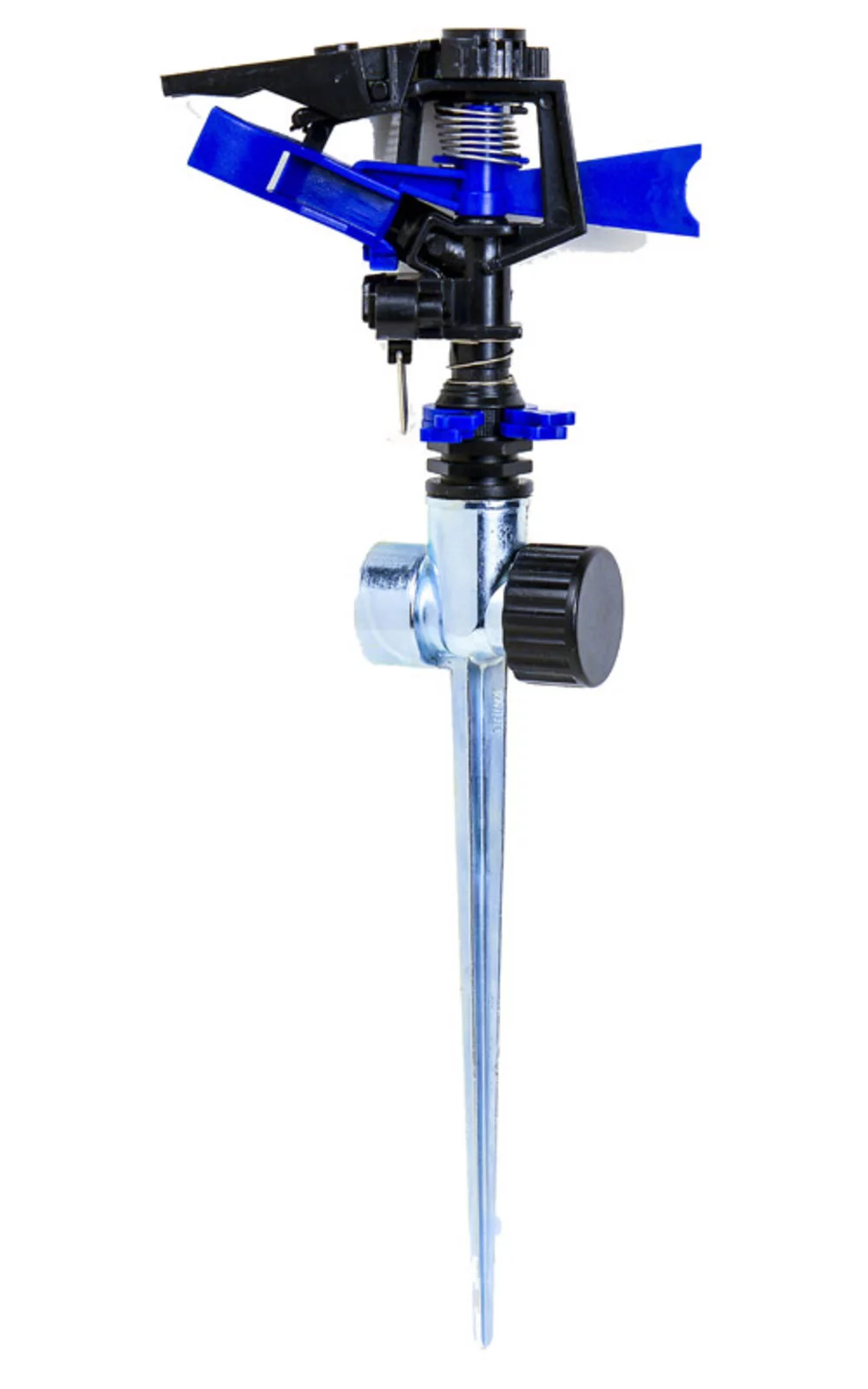 Rugg W3APBT-B Heirloom Metal Spike Base Impulse Sprinkler, Blue