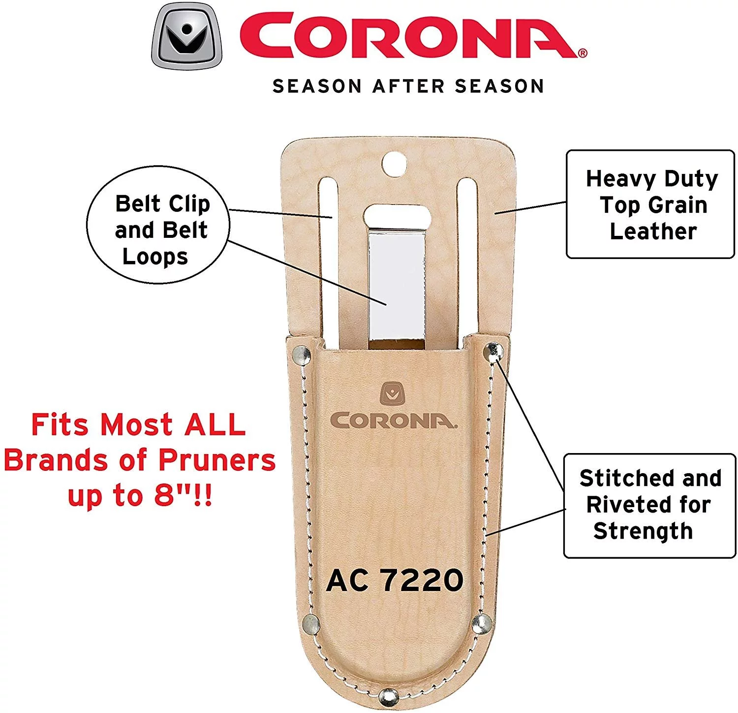 Corona AC 7220 Leather Pruner Scabbard Holster, 5-Inch