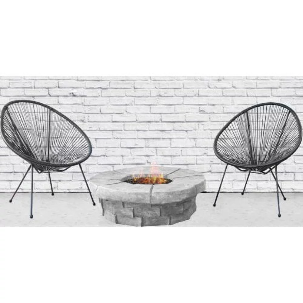 Living Source International Acapulco Steel Fire Pit Table