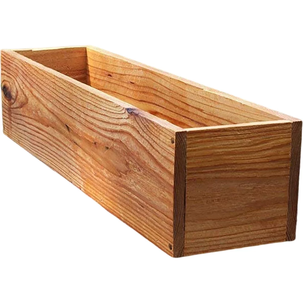 Gongxipen Wooden Flower Planter Rustic Wood Flower Pot Gardening Succulent Pot Wood Planter Box
