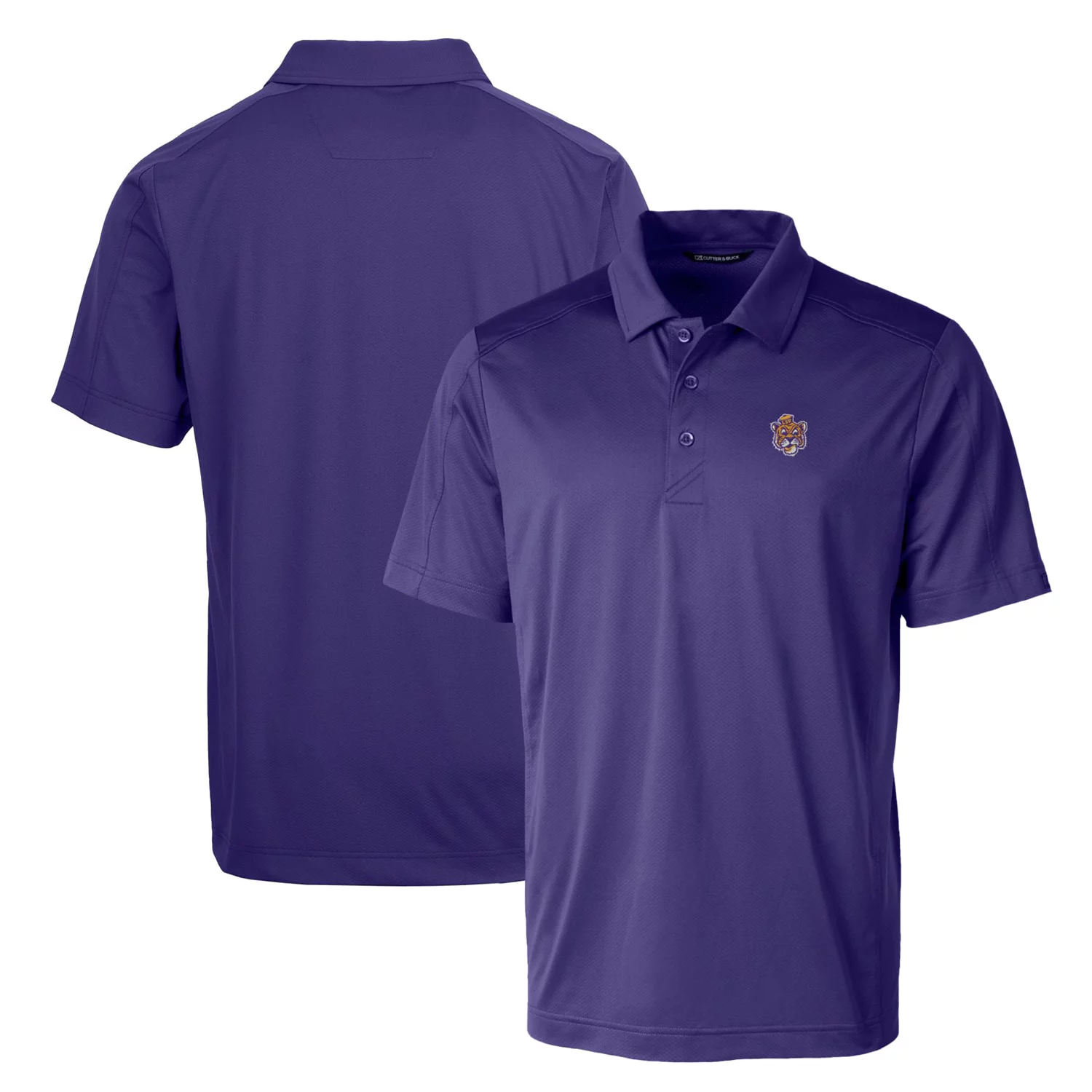 Cutter & Buck Purple LSU Tigers Primary Team Logo Prospect Textured Stretch Polo