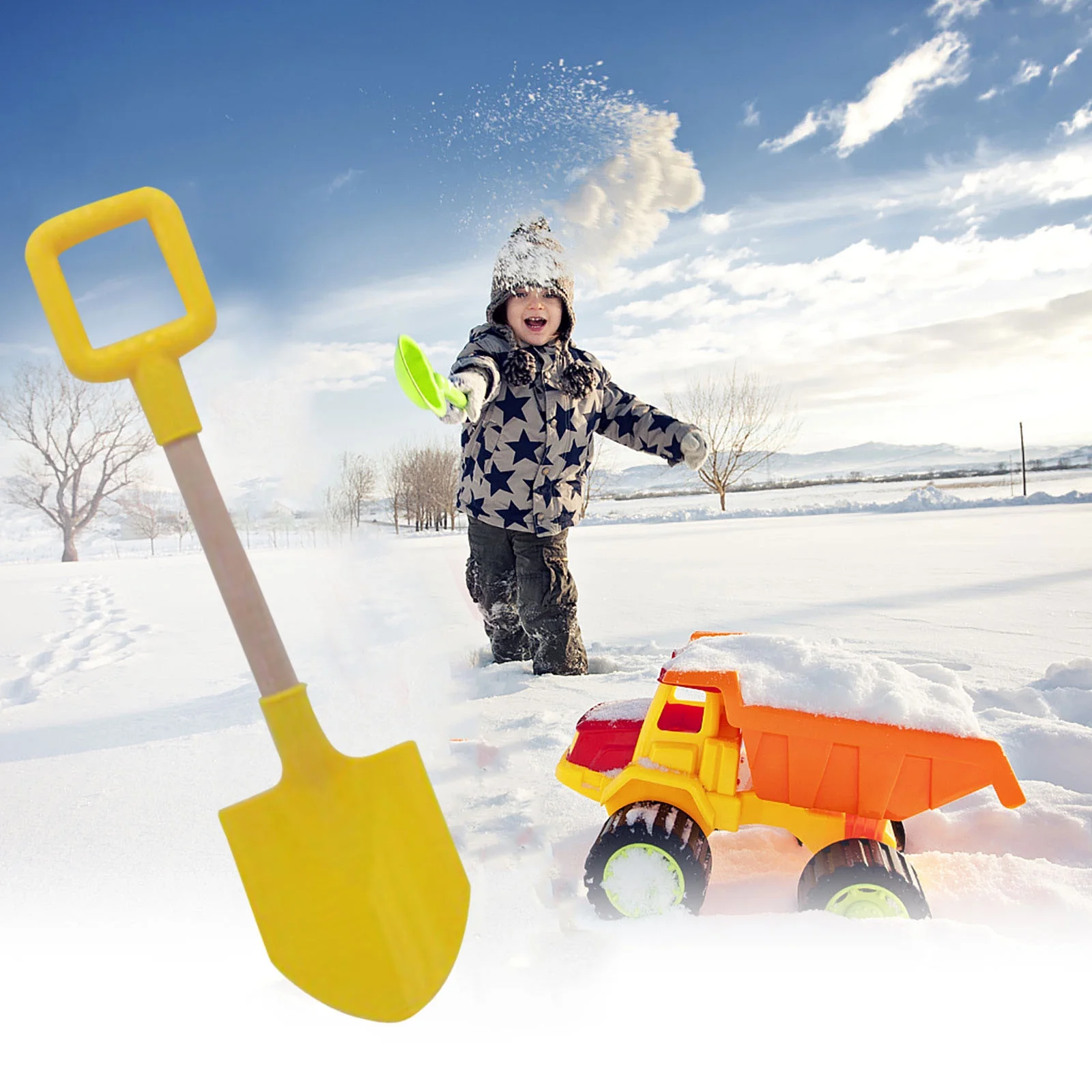 WYQLFSB Kids Snow Shovel with Wooden Handle Small Garden Shovel Beach Shovel for Digging Snow Shovel Mini Square Shovel for Gardening Gardening Tools