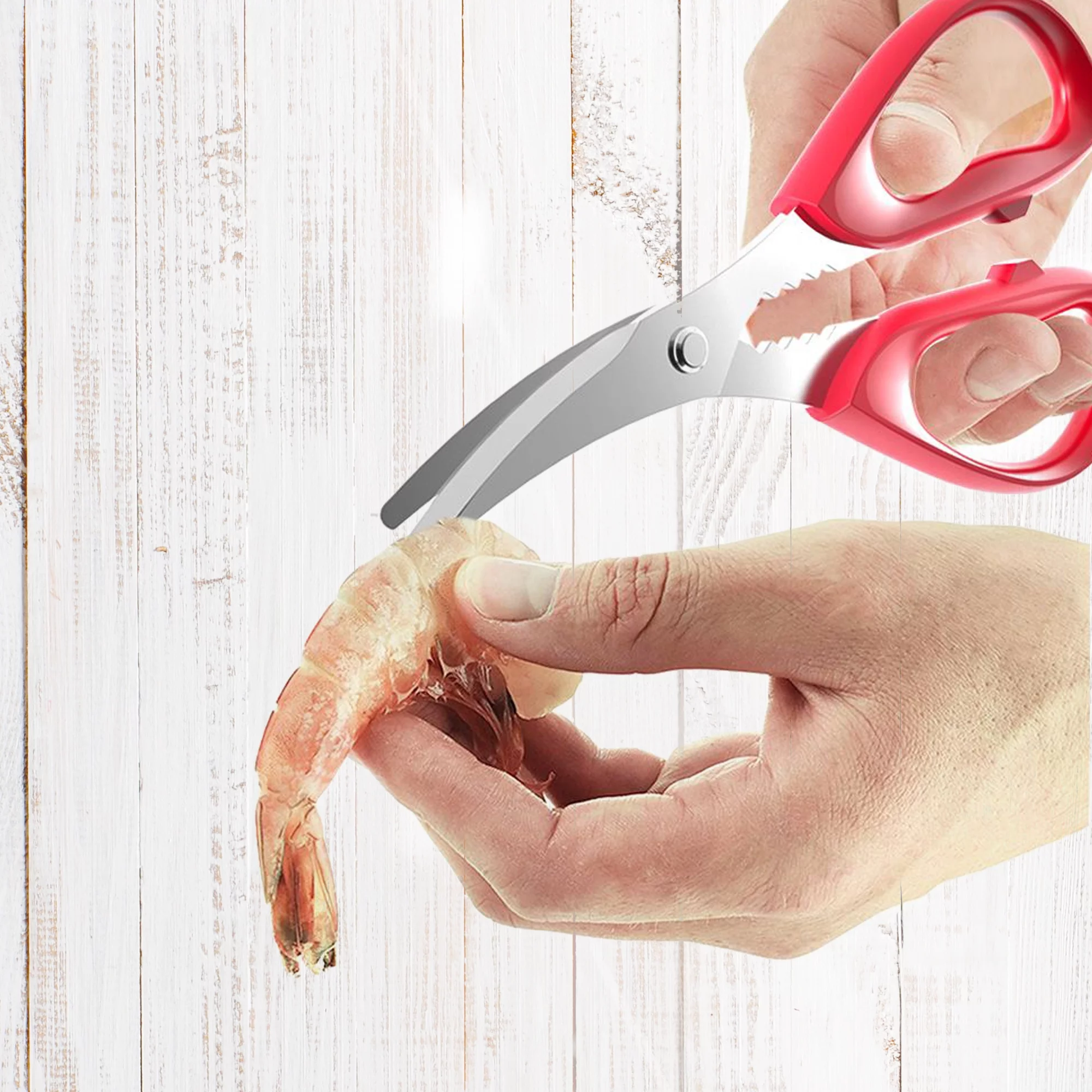Maine Man Seafood Shears and Pick Set, 18/8 Stainless Steel and Silicone, 5-Piece Set