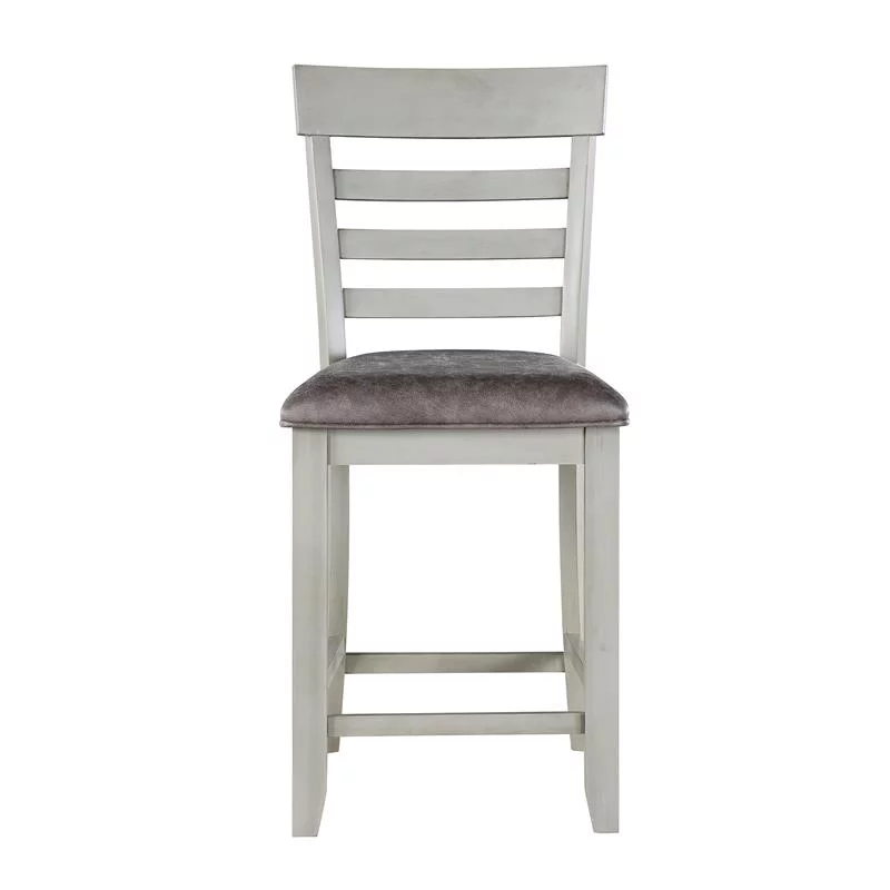 Bowery Hill Contemporaryy Wood Counter Chair in Stone Gray Finish