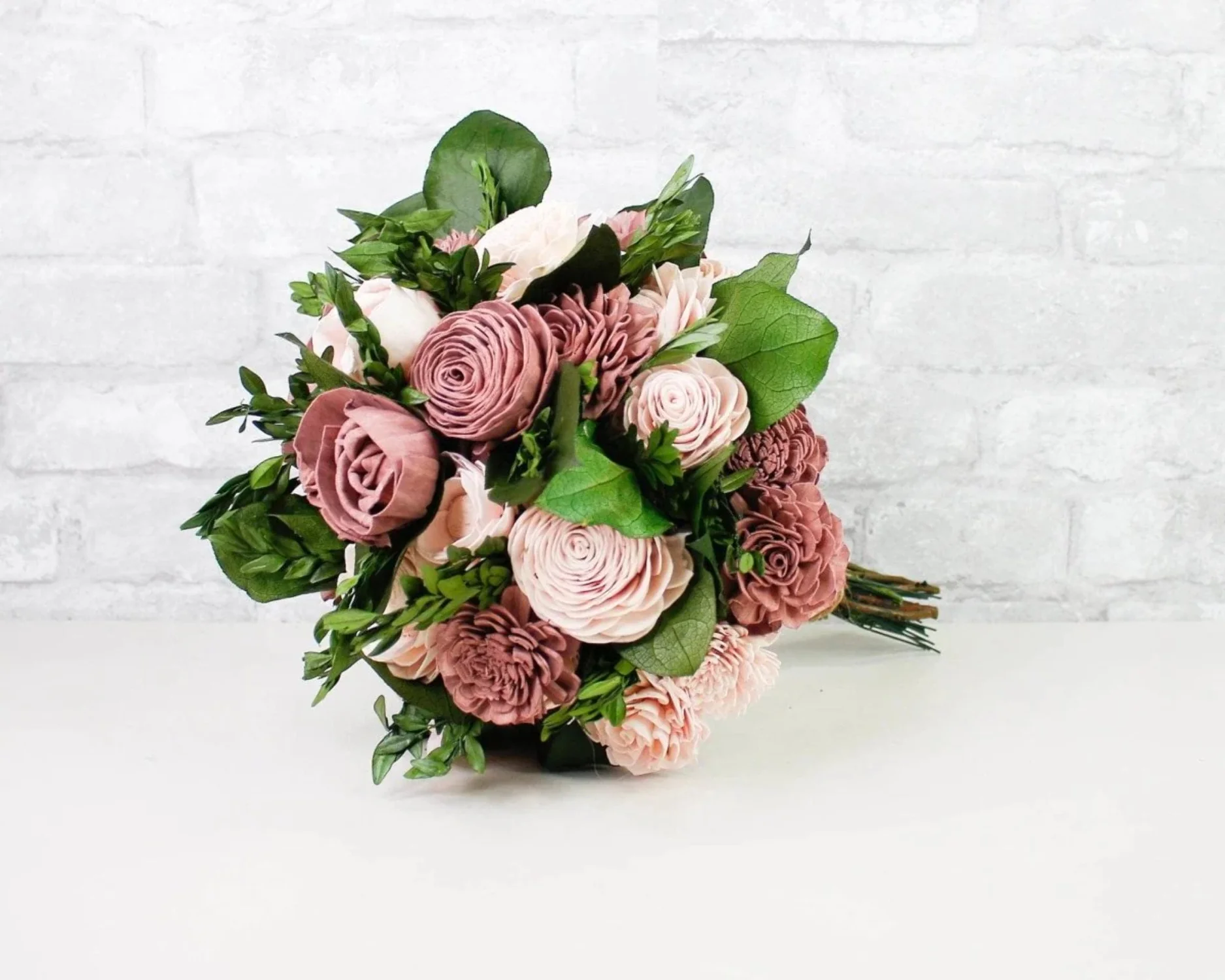 Raw Sola Wood Flowers - Centerpiece/Vase/Pot/Bouquet Fillers - -Salal Green (Preserved)