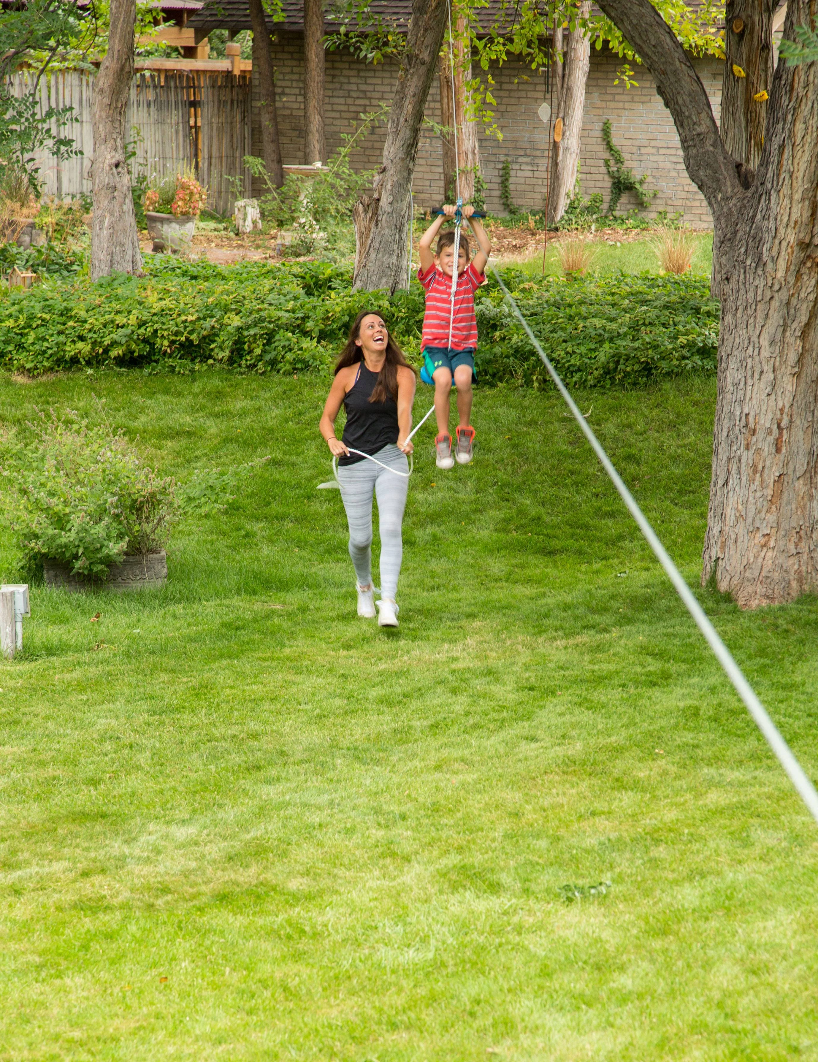 Slackers 90' Zipline Kit with Seat and Bonus Spring Brake System Including Premium Zipline Safety Features