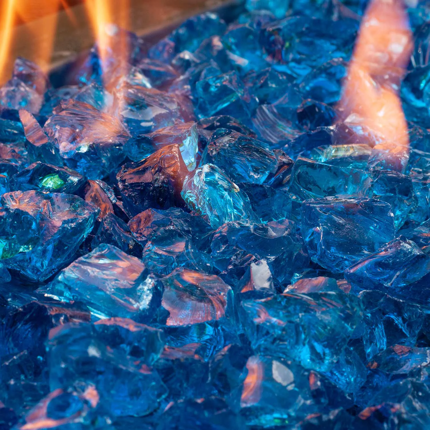 Crushed Fire Glass - Tropical Blue 1/2