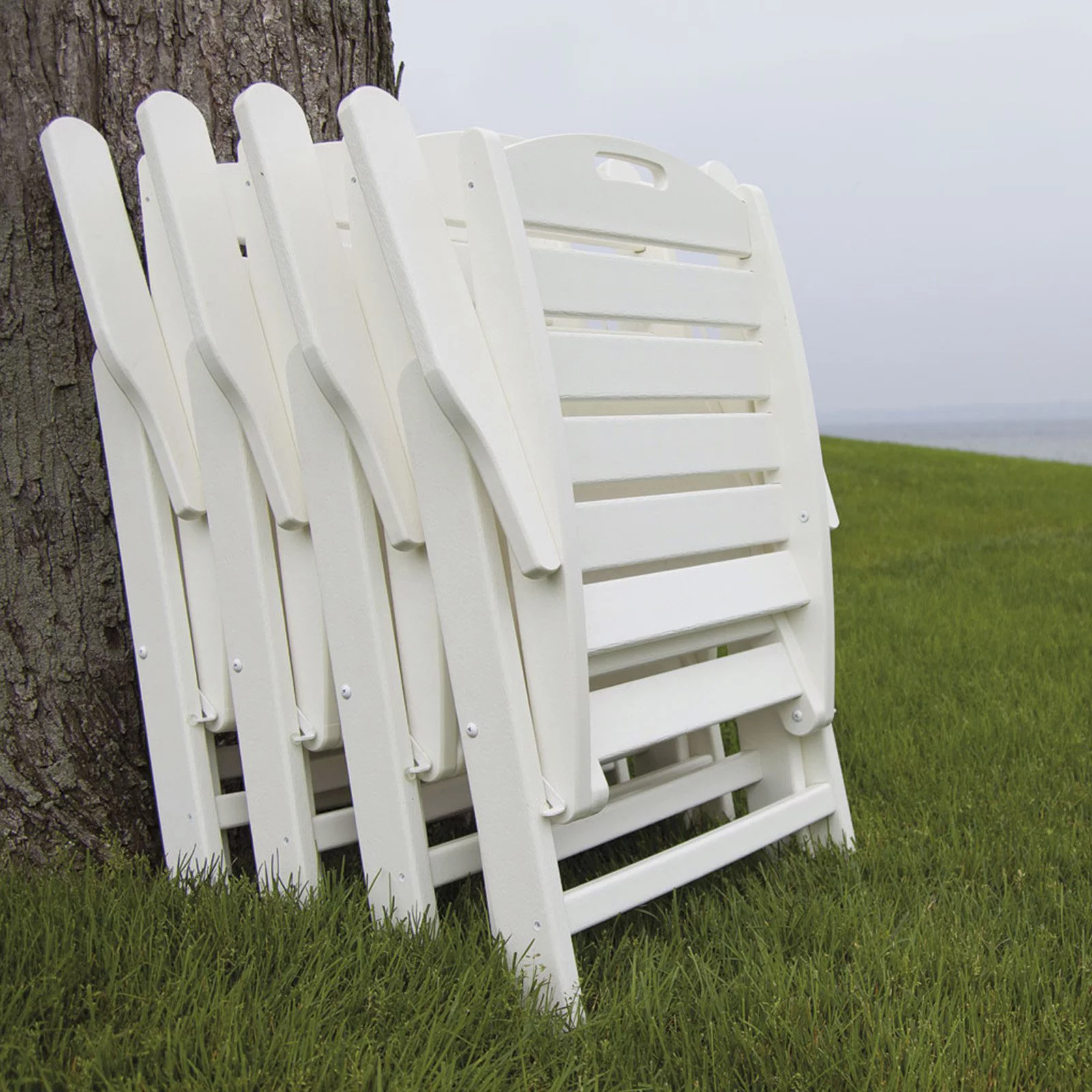 POLYWOOD&reg; Nautical Recycled Plastic Highback Patio Chair