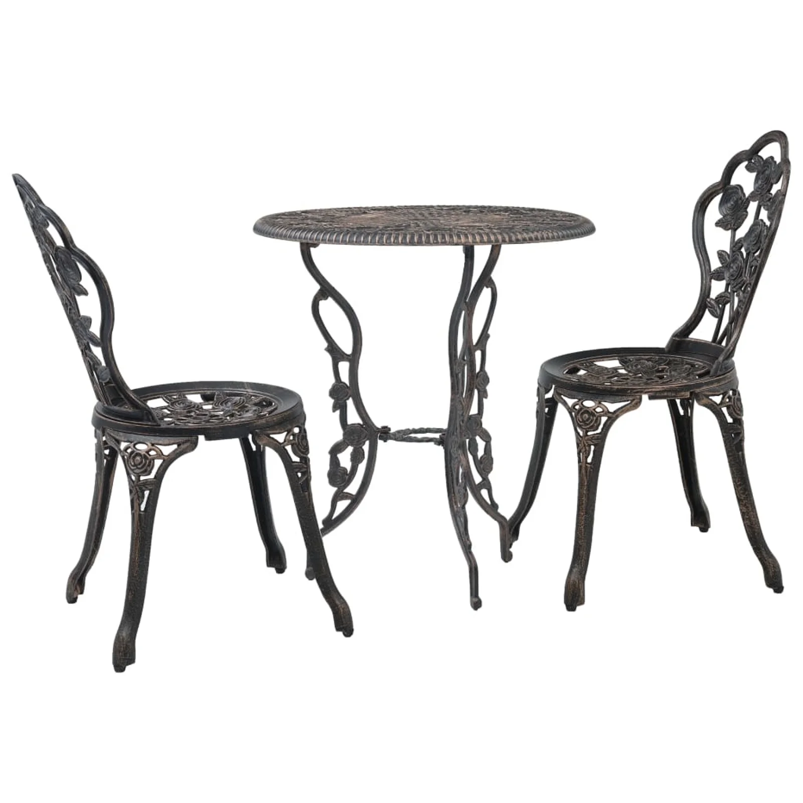 Walmeck 3 Piece Bistro Set Cast Aluminum