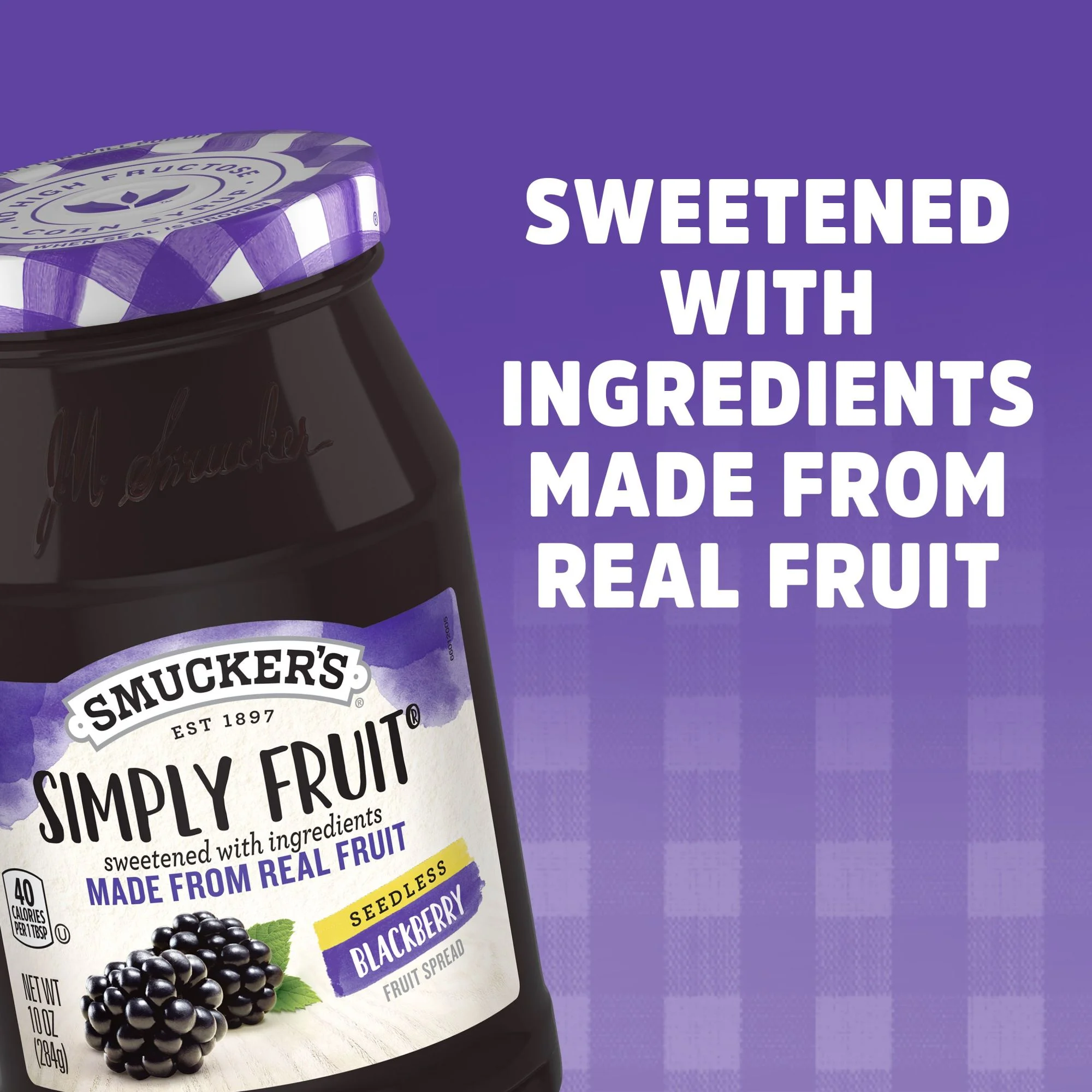 Smucker's Simply Fruit Seedless Blackberry Fruit Spread, 10 Ounces