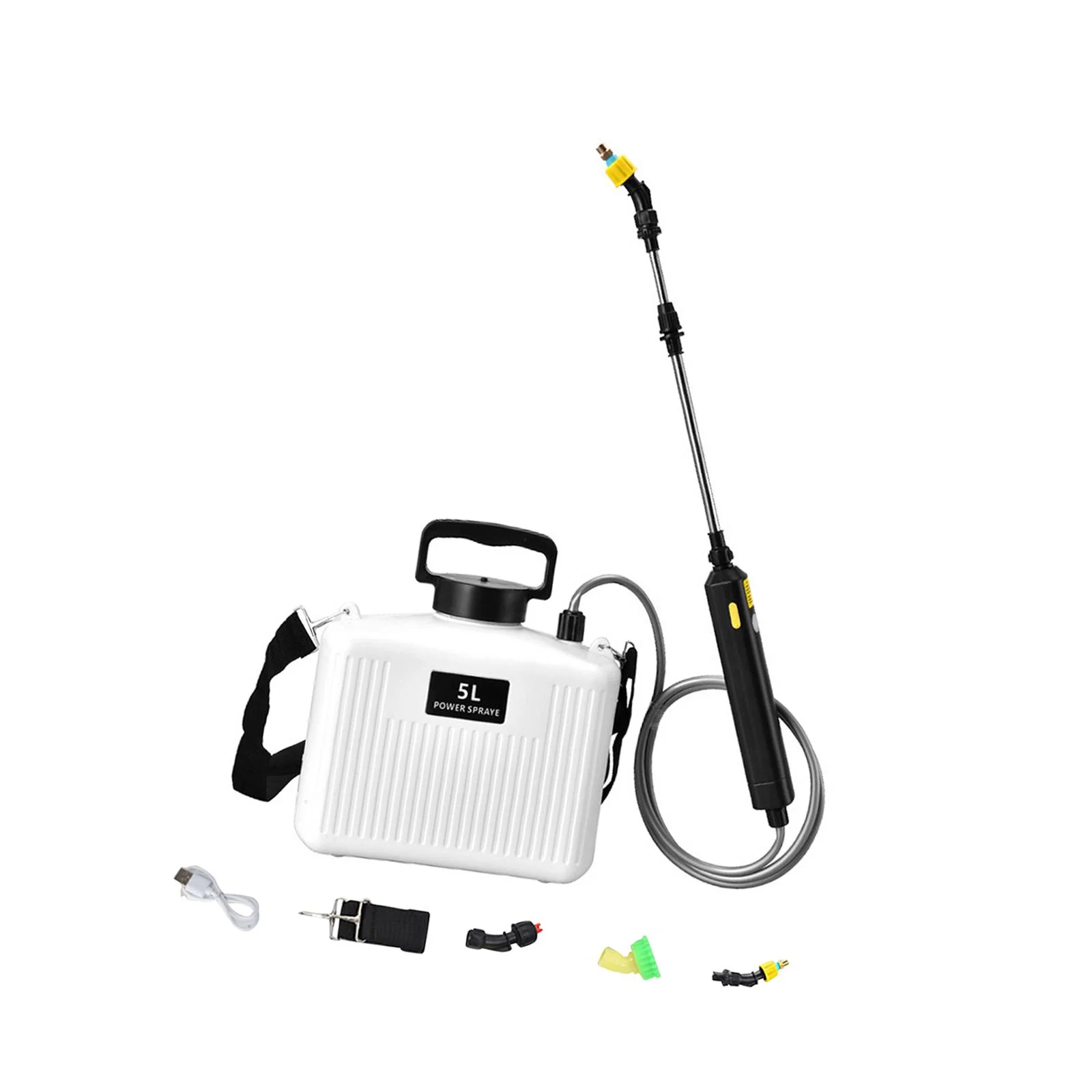 jicheng Sprayer Easy to Carry Telescopic for Household Cleaning 5L White