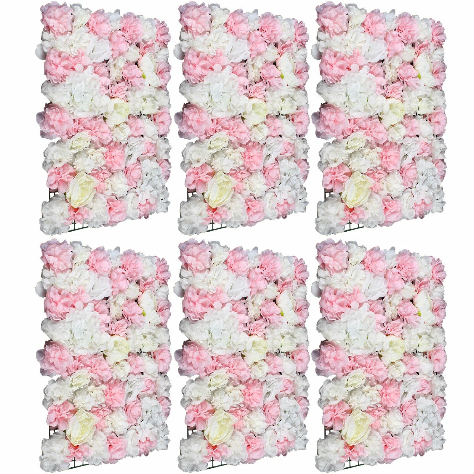 6* Artificial Flower Wall Hydrangea Panels Bouquet Wedding Party Room Wall Decor