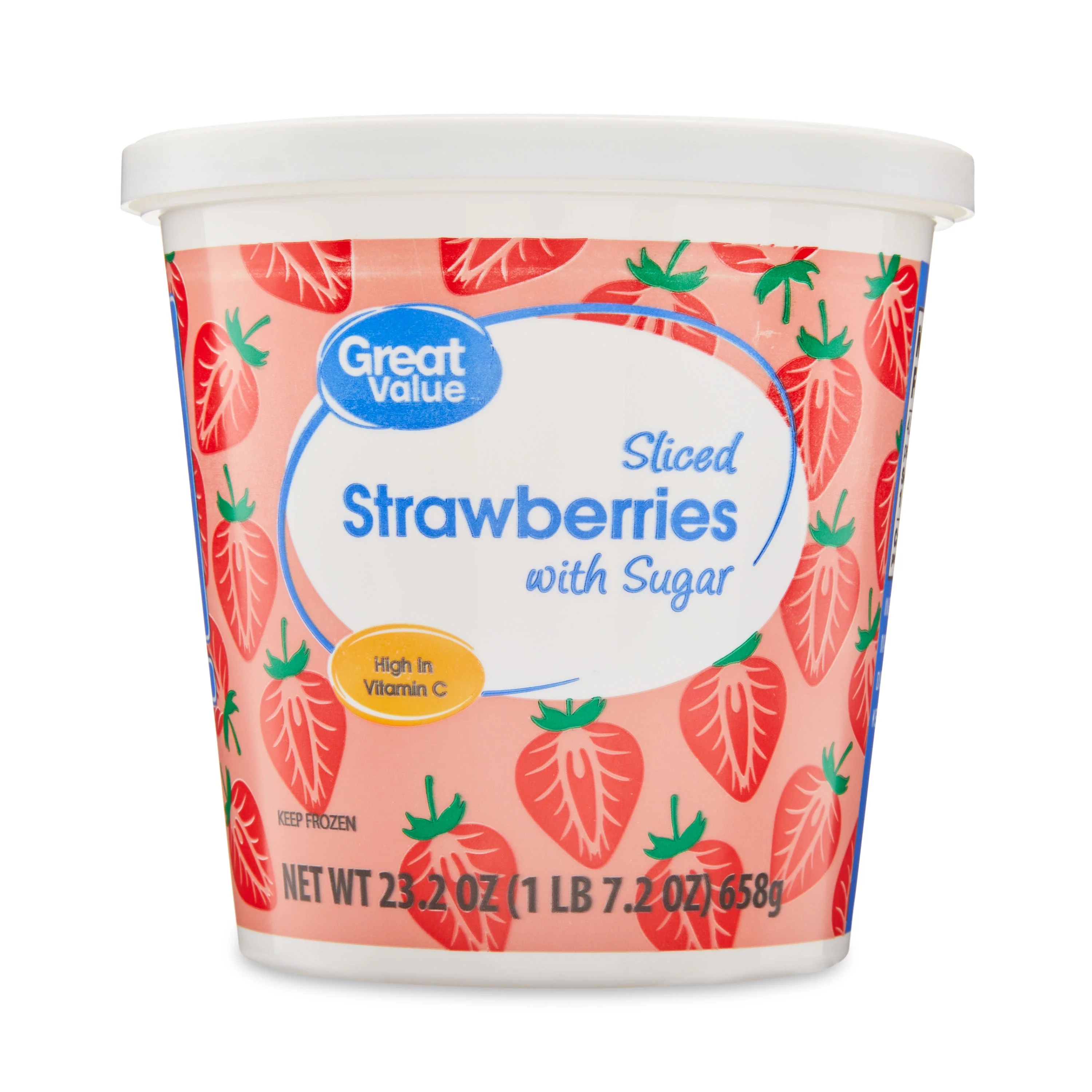 Great Value Sliced Strawberries with Sugar, 23.2 oz (Frozen)