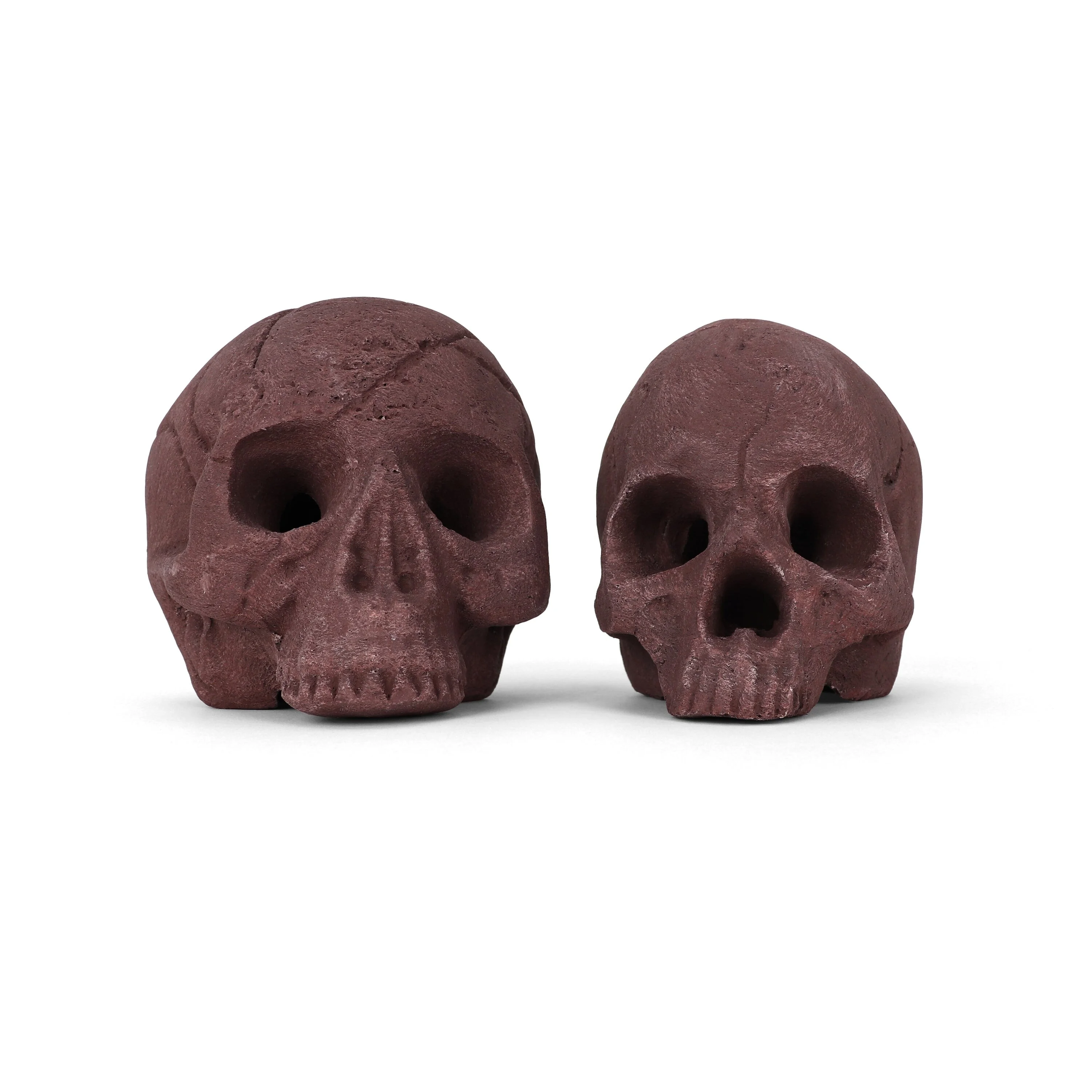 Rustic Ceramic Fire Skull Medium 1 Pack
