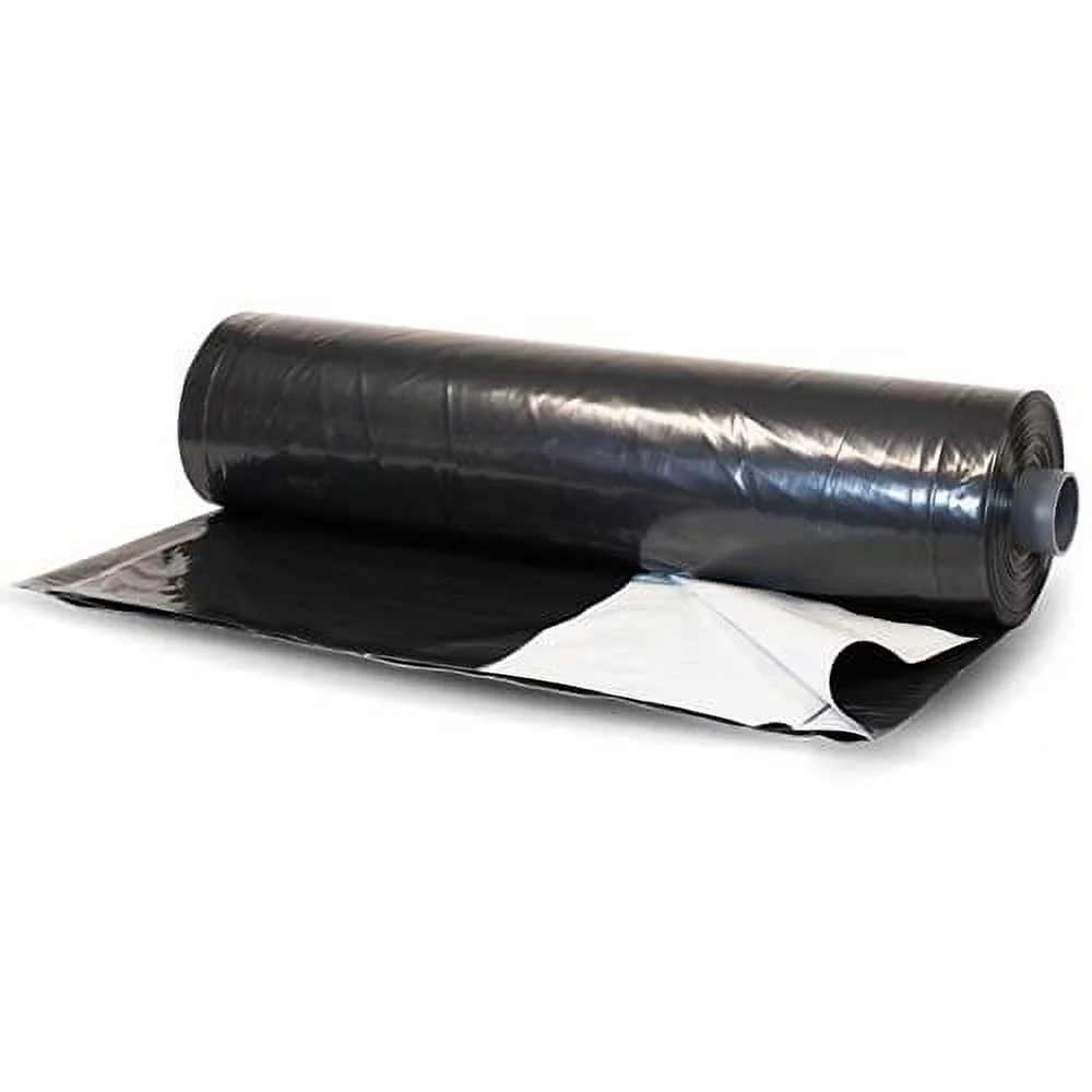 Black & White Greenhouse Plastic Sheeting  6 Mil  (10' X 25')  90% Reflective Green House Covering Film For Farming, Gardening, Agriculture